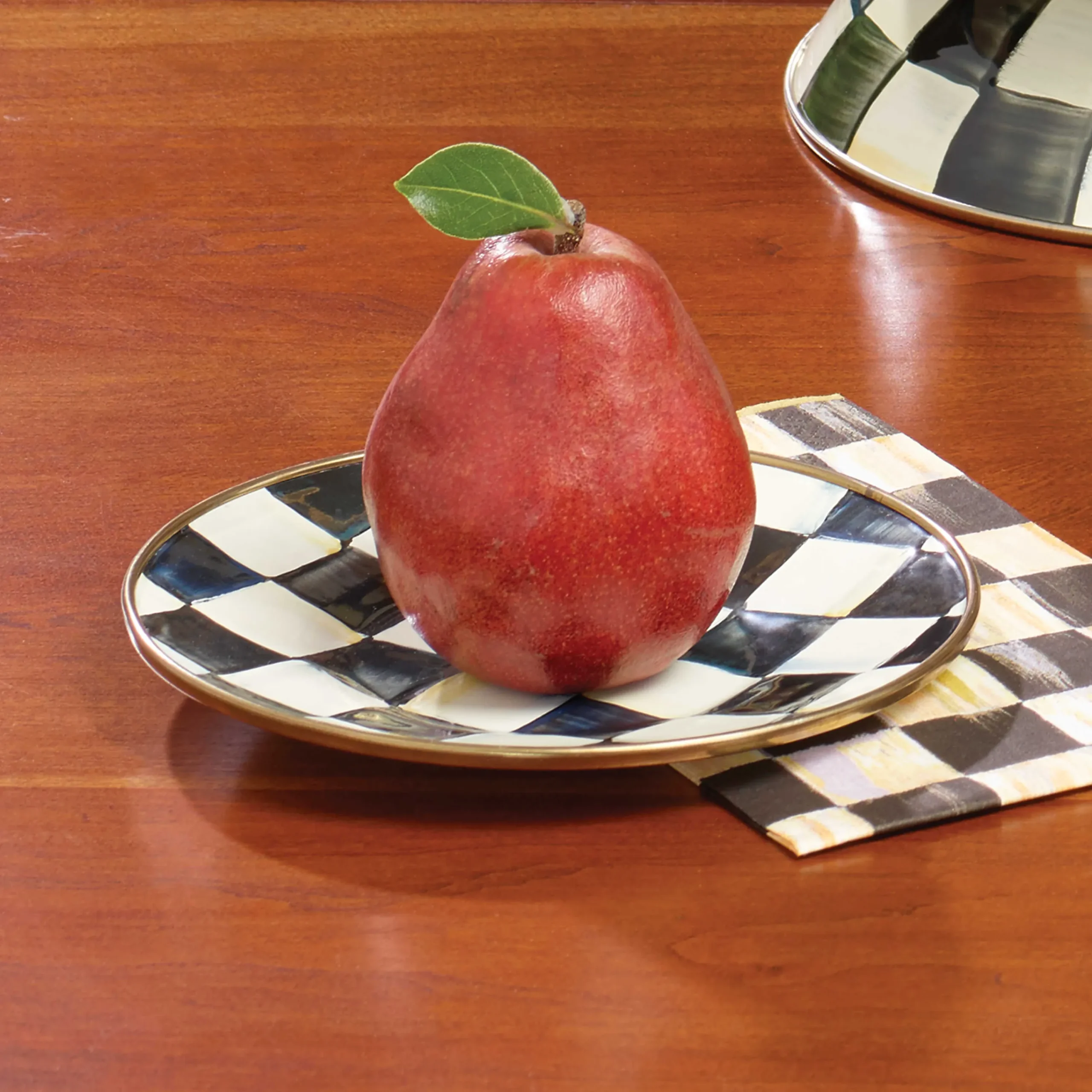 Courtly Check Enamel Saucer|MacKenzie-Childs