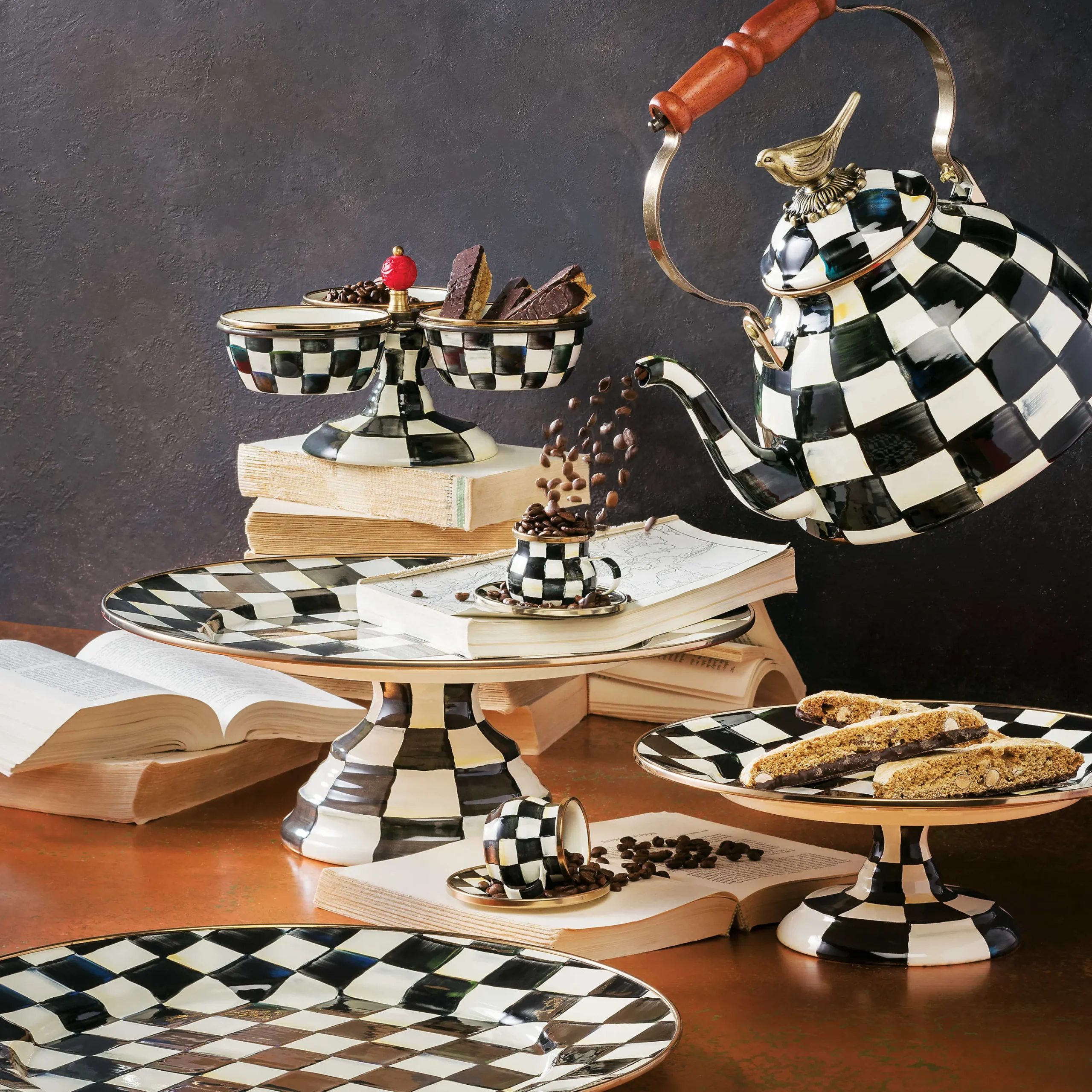 Courtly Check Enamel Serving Platter|MacKenzie-Childs New