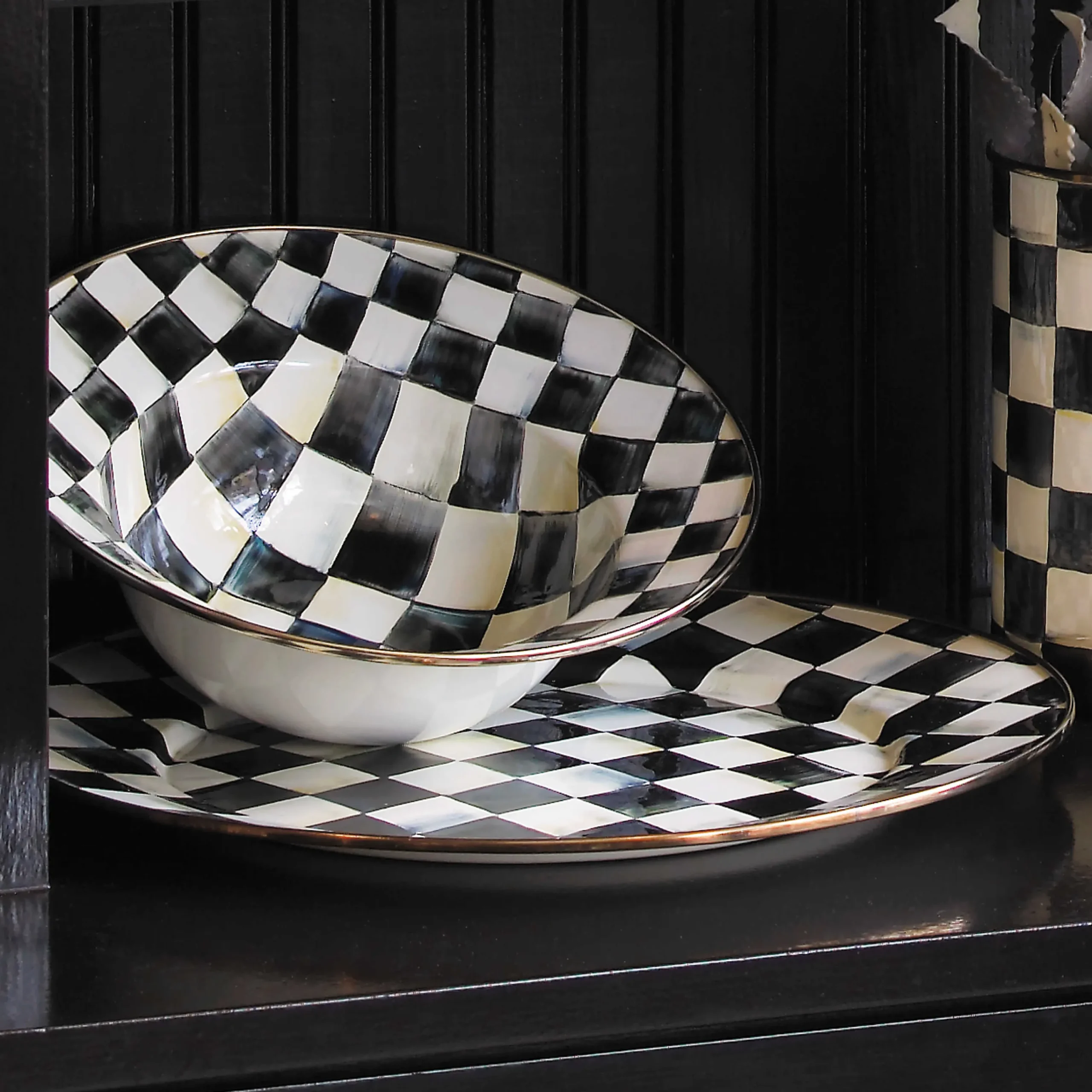 Courtly Check Enamel Serving Platter|MacKenzie-Childs New