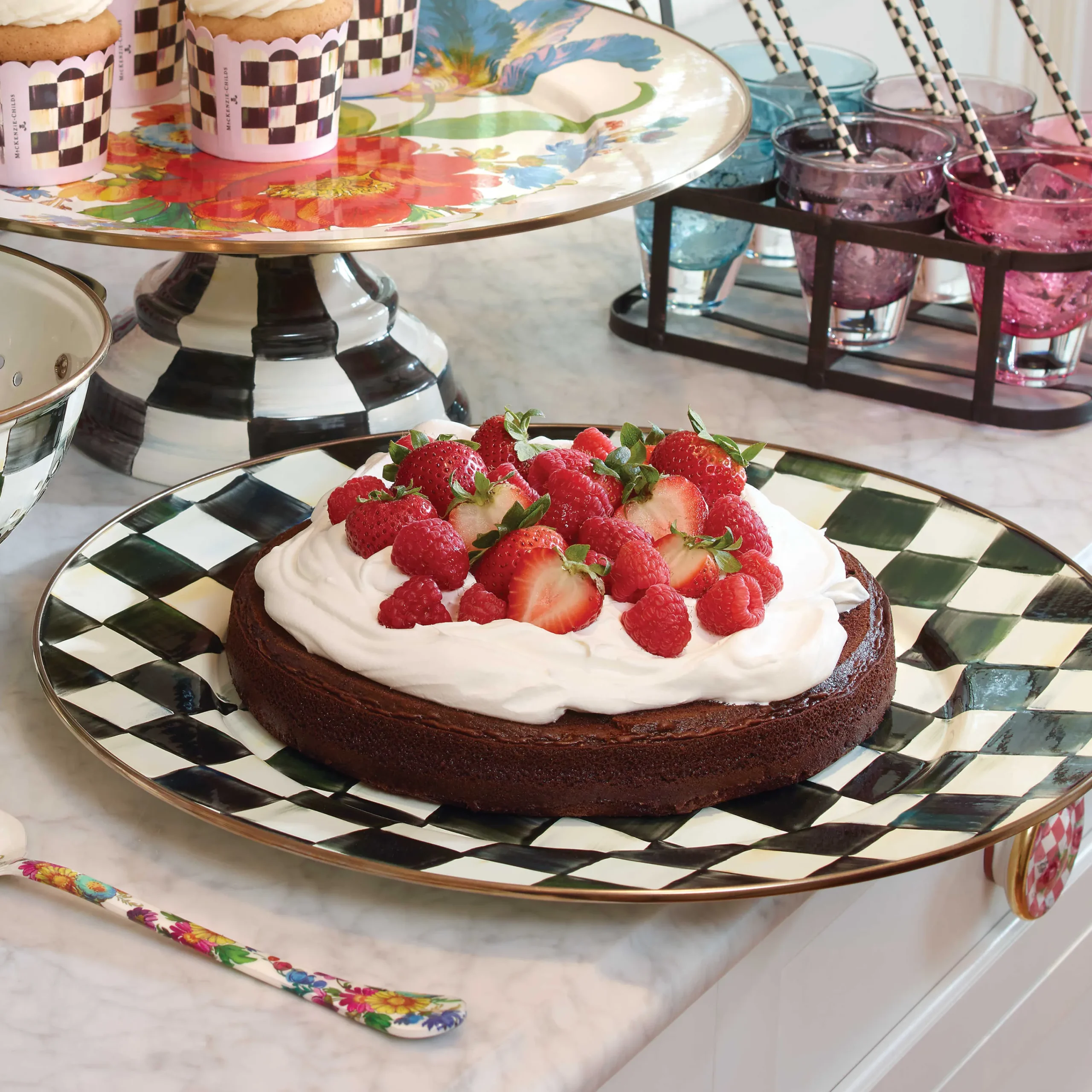 Courtly Check Enamel Serving Platter|MacKenzie-Childs New