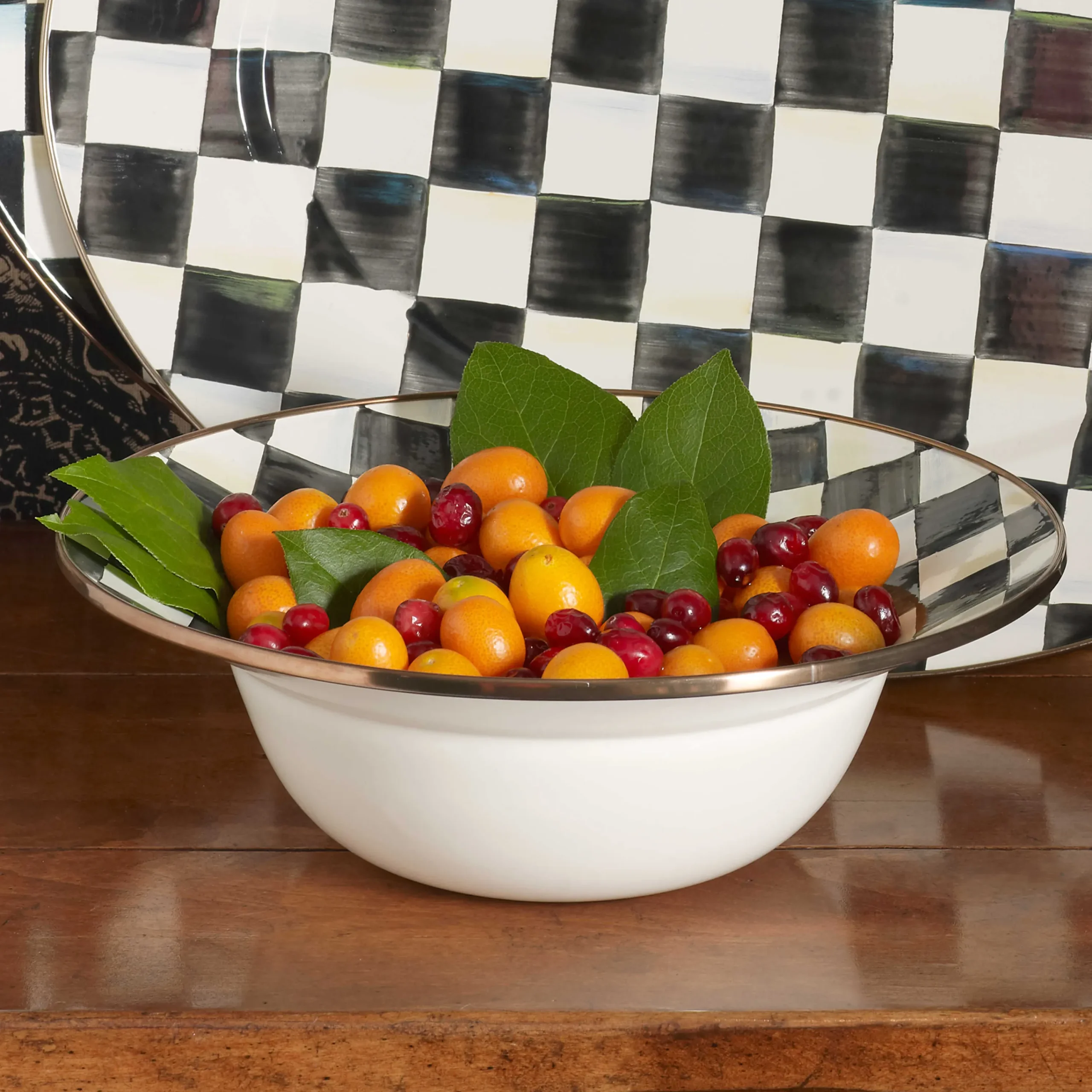 Courtly Check Enamel Serving Bowl|MacKenzie-Childs Discount