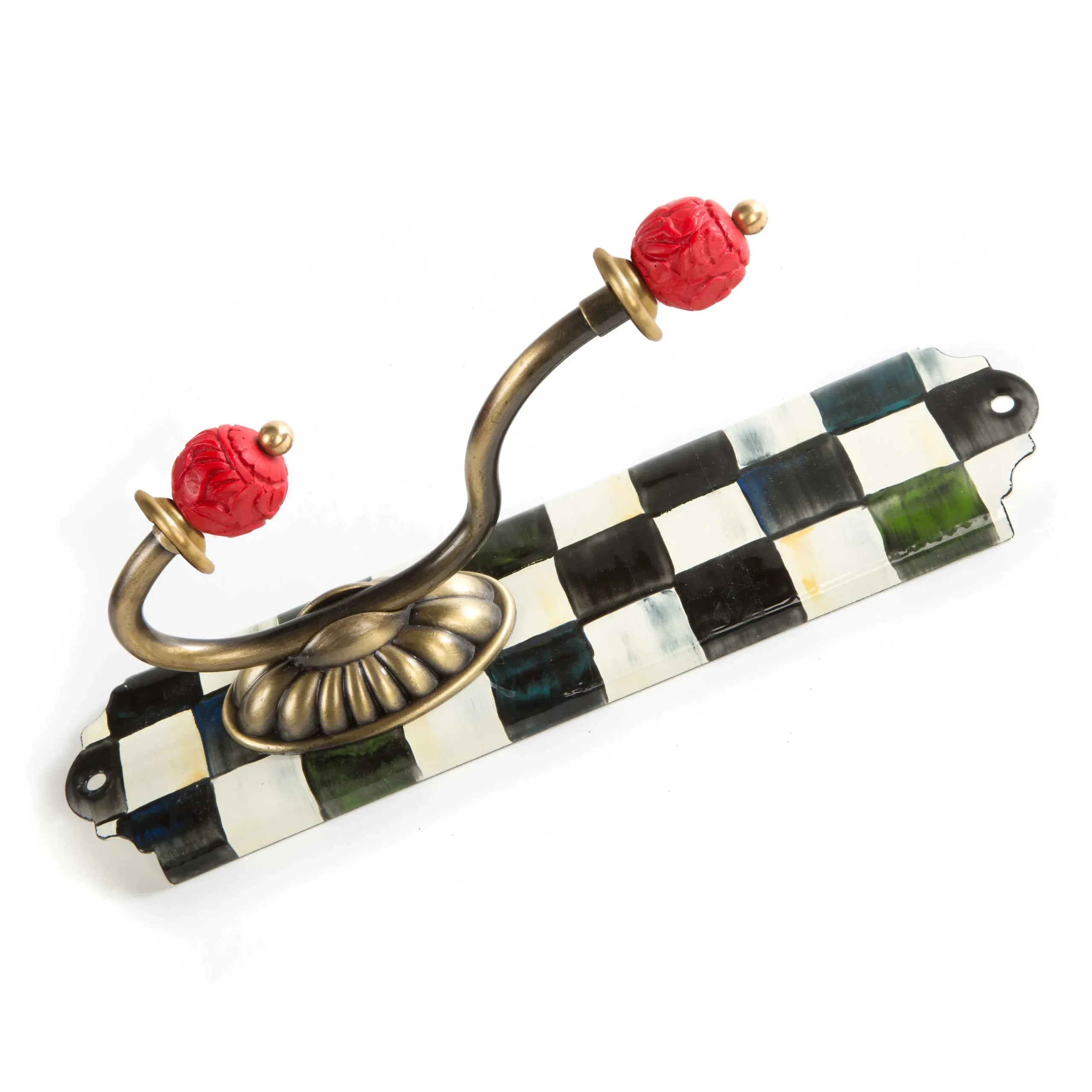 Courtly Check Enamel Single Wall Hook|MacKenzie-Childs Outlet