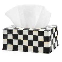 Courtly Check Enamel Standard Tissue Box Cover|MacKenzie-Childs Outlet