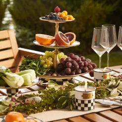 Courtly Check Enamel Three Tier Sweet Stand|MacKenzie-Childs