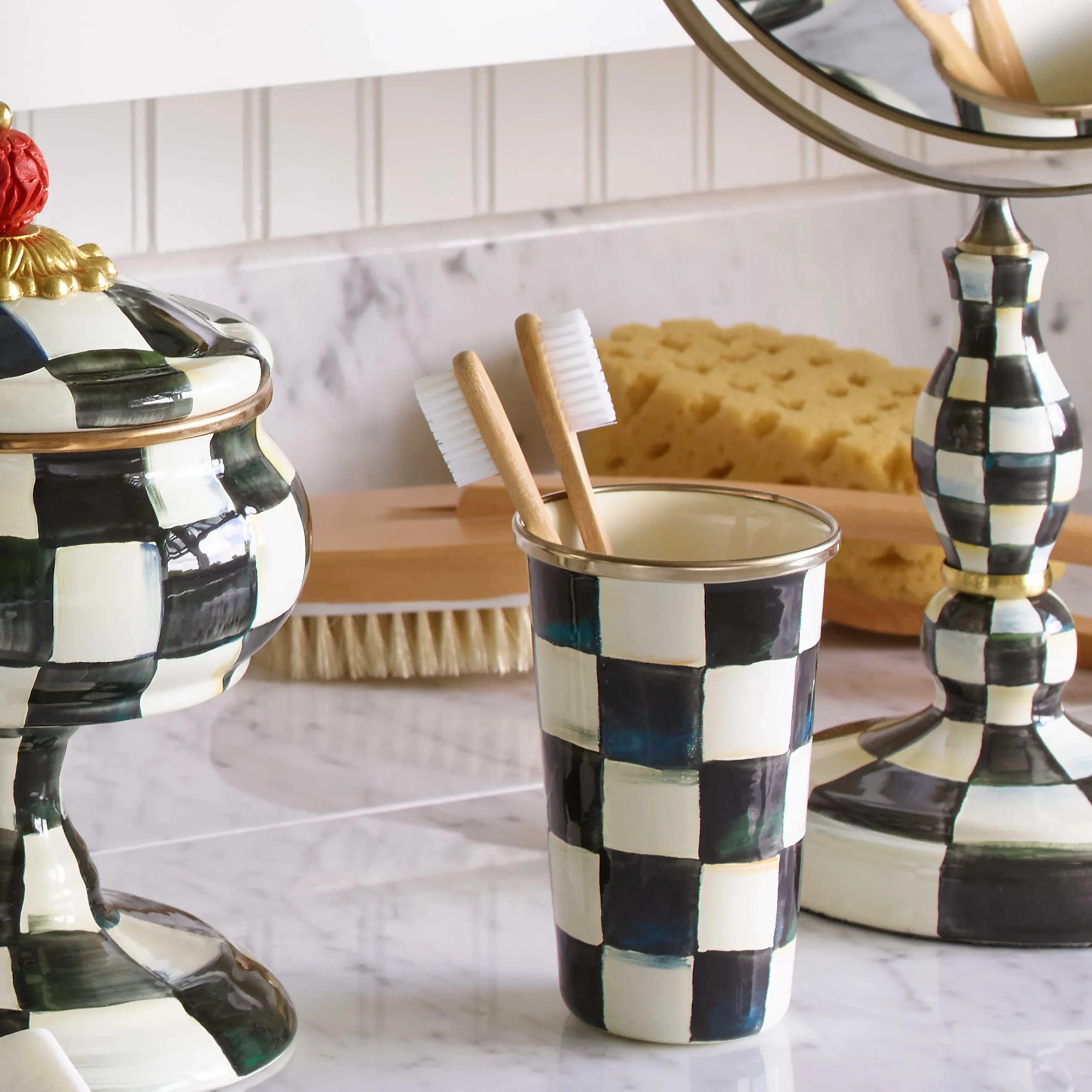 Courtly Check Enamel Tumbler - 10 Ounce|MacKenzie-Childs Sale