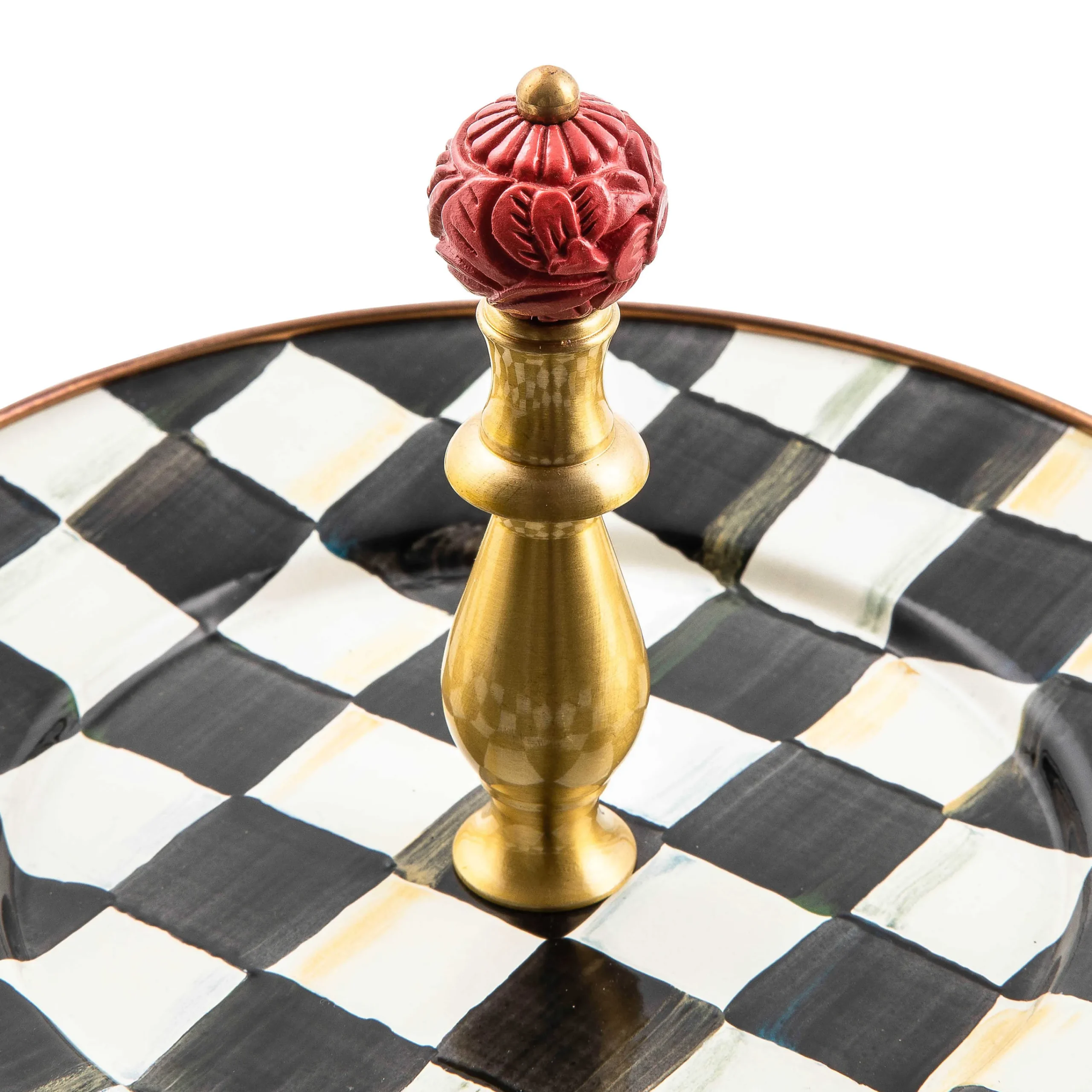 Courtly Check Enamel Two Tier Sweet Stand|MacKenzie-Childs Best