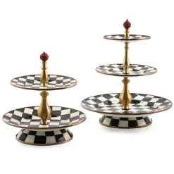 Courtly Check Enamel Two Tier Sweet Stand|MacKenzie-Childs Best