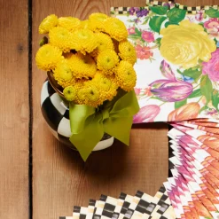Courtly Check Enamel Vase - Green Bow|MacKenzie-Childs