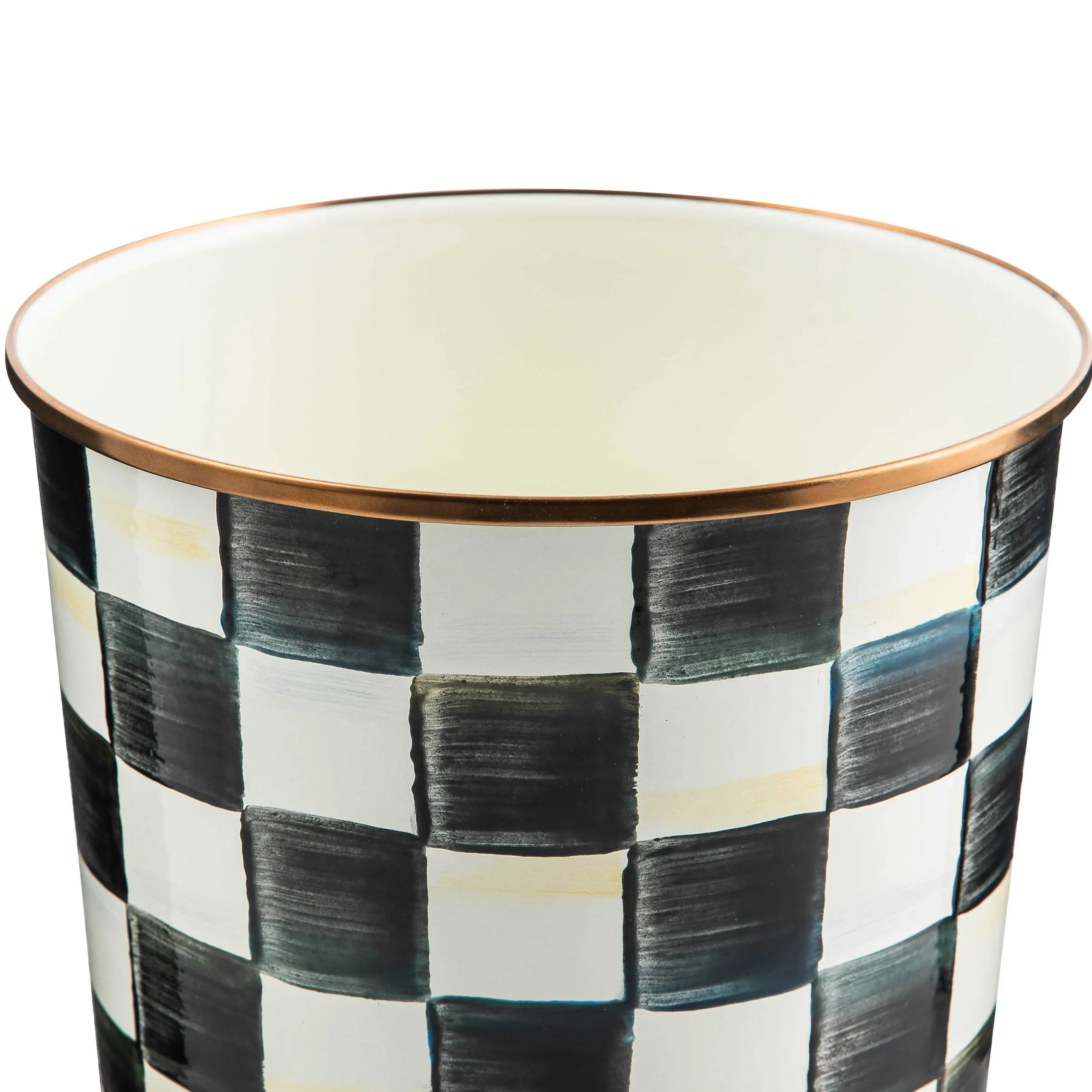 Courtly Check Enamel Waste Bin|MacKenzie-Childs Online