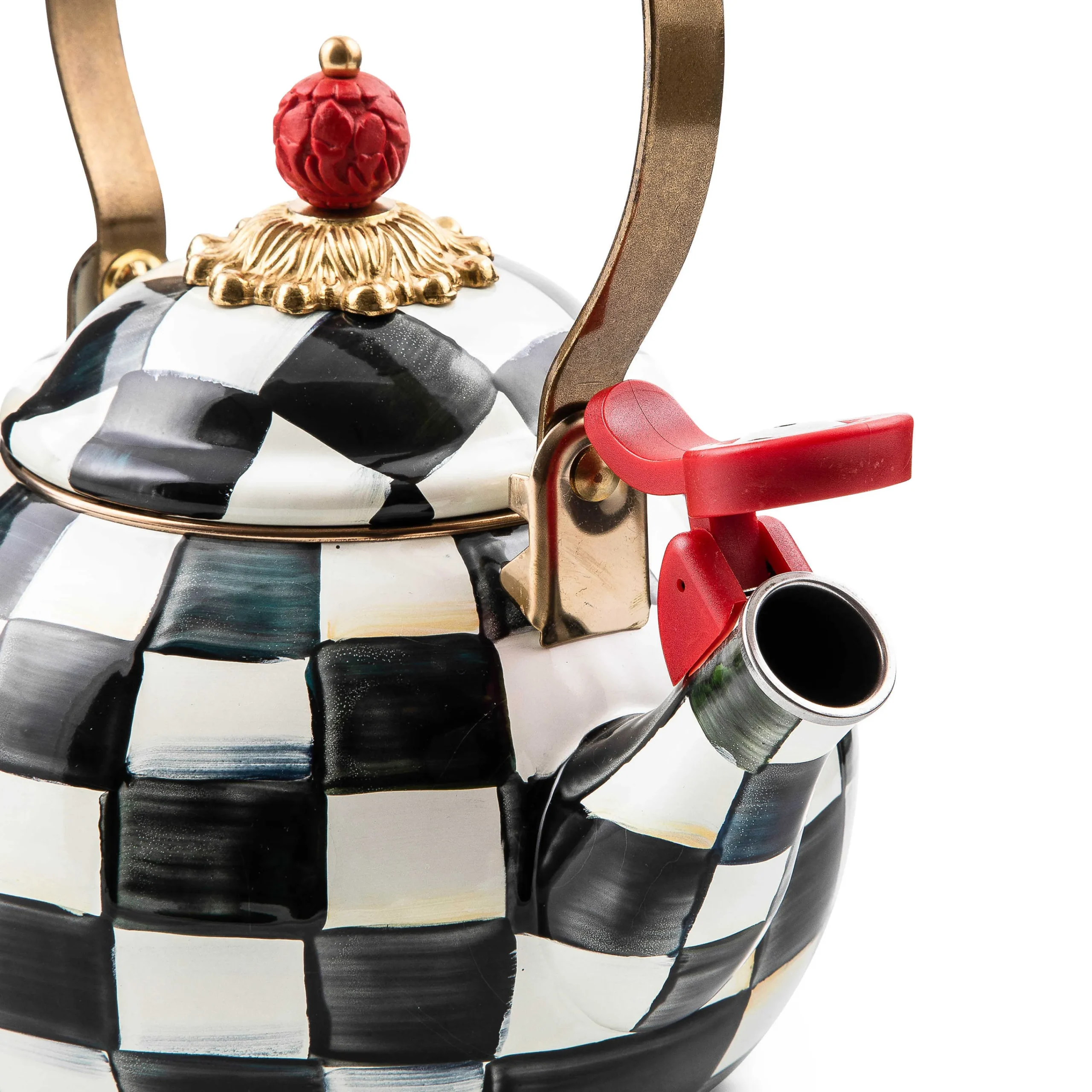 Courtly Check Enamel Whistling Tea Kettle|MacKenzie-Childs New