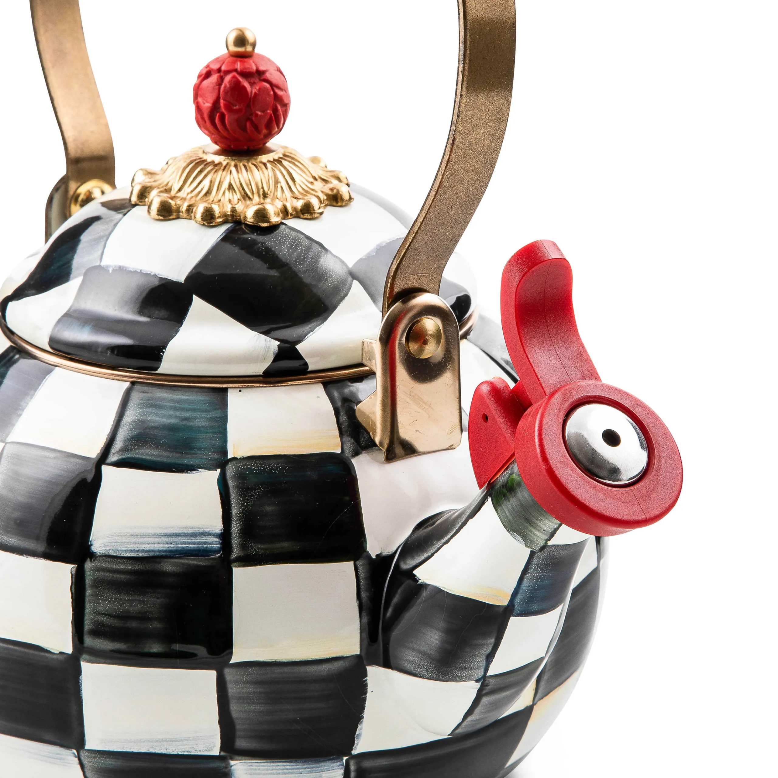 Courtly Check Enamel Whistling Tea Kettle|MacKenzie-Childs New
