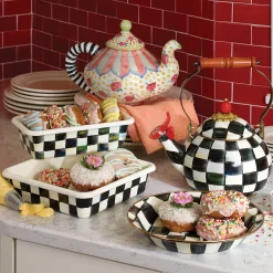 Courtly Check Enamel Whistling Tea Kettle|MacKenzie-Childs New