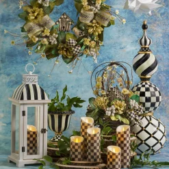 Courtly Check Flicker 7" Pillar Candle|MacKenzie-Childs Outlet