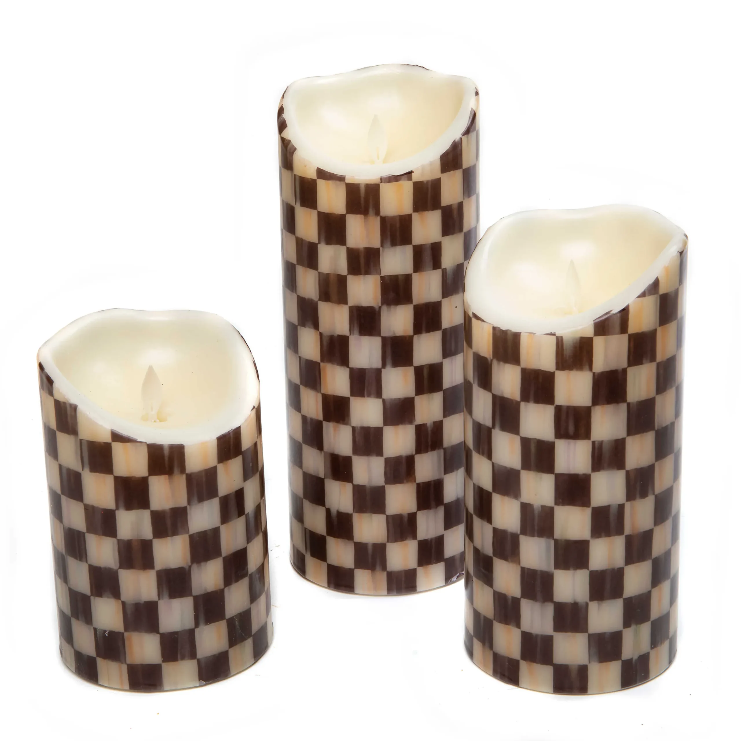 Courtly Check Flicker 10" Pillar Candle|MacKenzie-Childs Discount