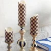 Courtly Check Flicker 9" Pillar Candle|MacKenzie-Childs Hot