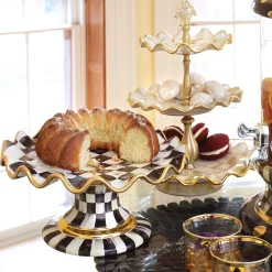 Courtly Check Fluted Cake Stand|MacKenzie-Childs Outlet