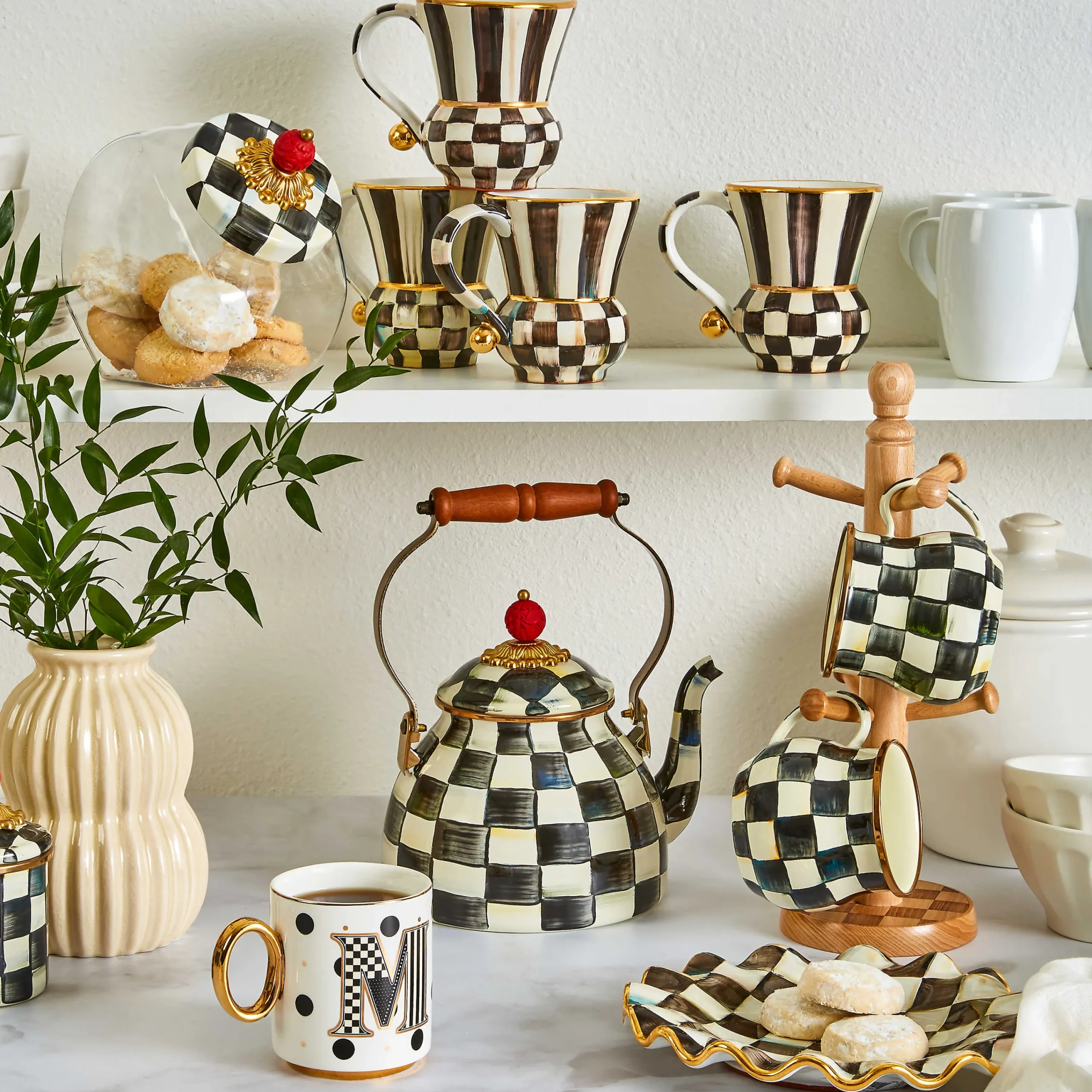 Courtly Check Fluted Dessert Plate|MacKenzie-Childs Online