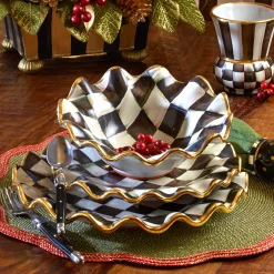 Courtly Check Fluted Dessert Plate|MacKenzie-Childs Online