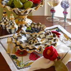 Courtly Check Fluted Dinner Plate|MacKenzie-Childs New