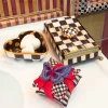 Courtly Check Guest Towel Holder Set - Gold|MacKenzie-Childs