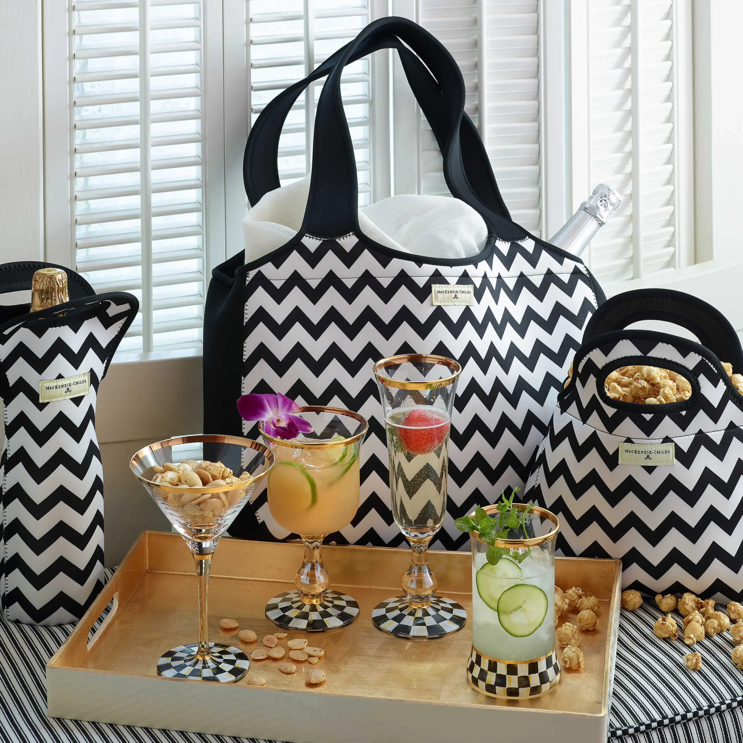 Courtly Check Highball Glass|MacKenzie-Childs Outlet
