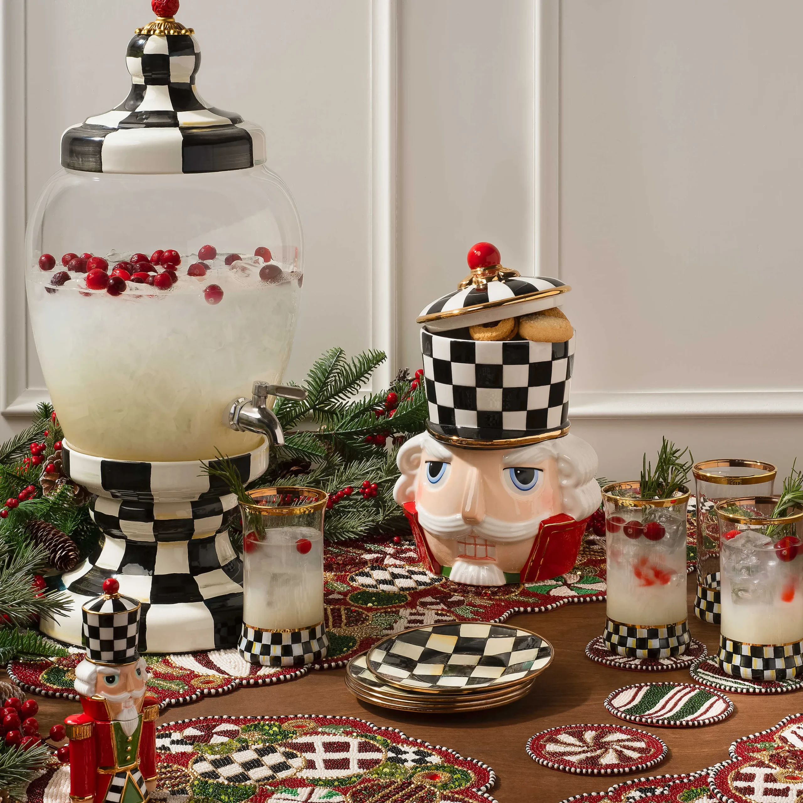 Courtly Check Highball Glass|MacKenzie-Childs Outlet