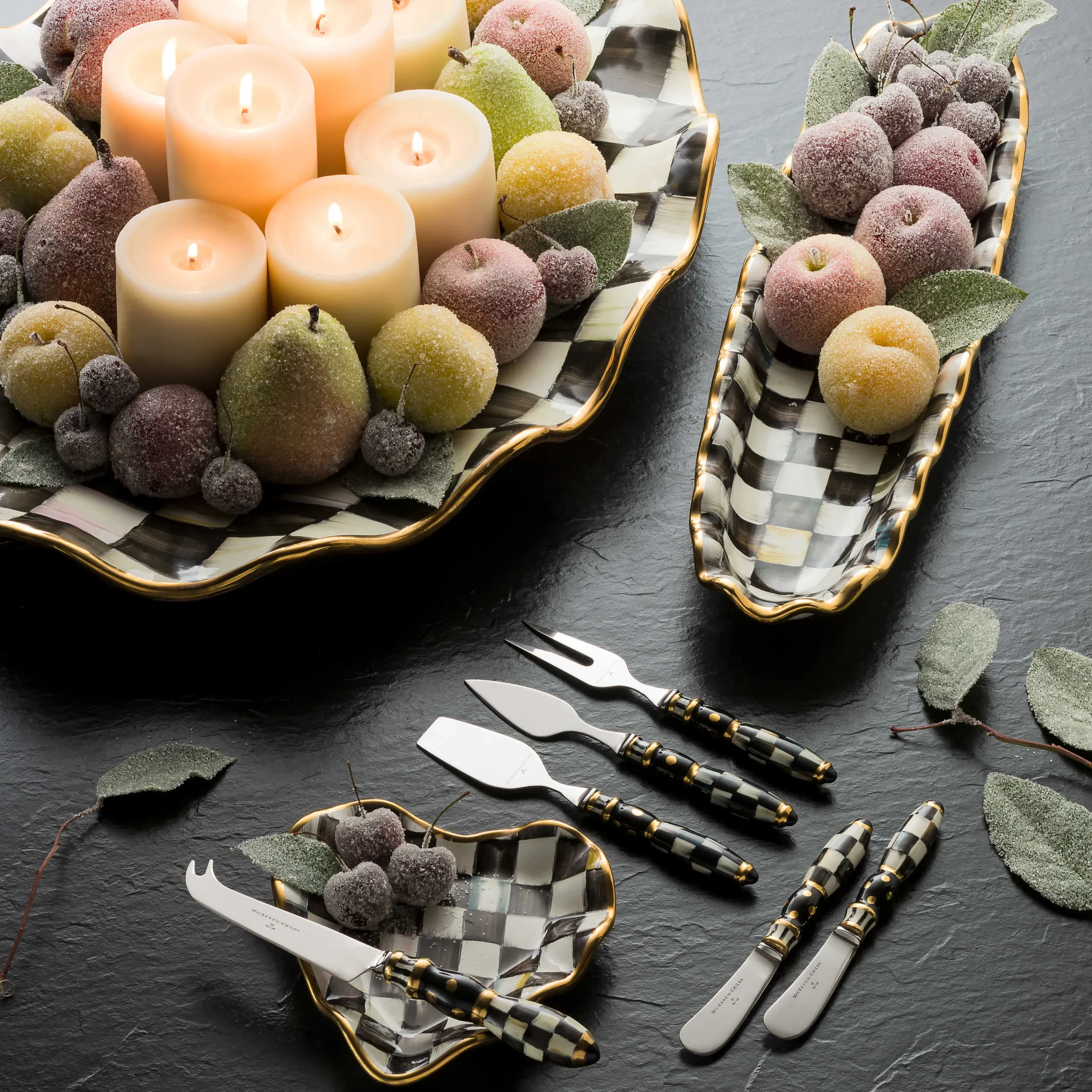 Courtly Check Hors D'Oeuvre Tray|MacKenzie-Childs Clearance