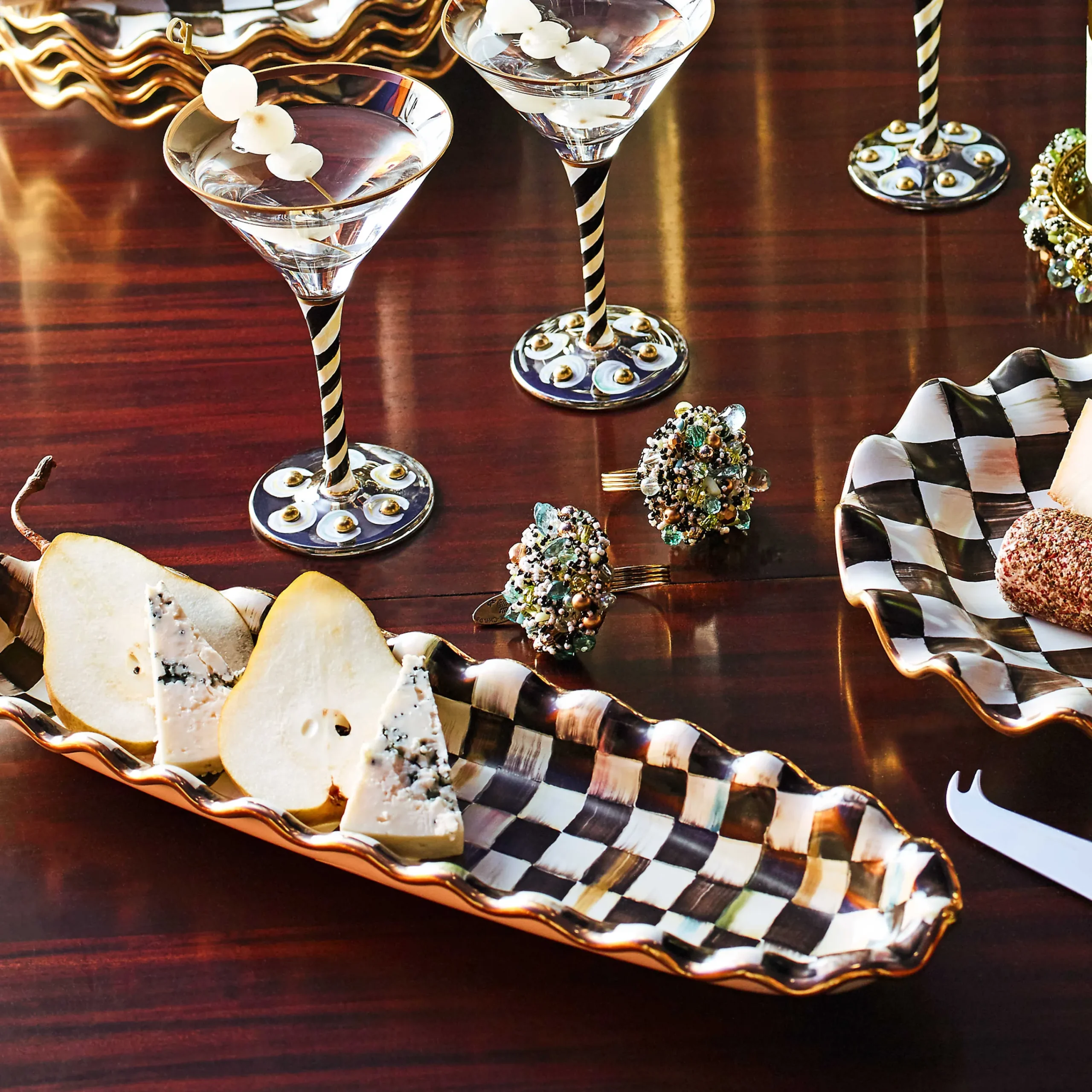 Courtly Check Hors D'Oeuvre Tray|MacKenzie-Childs Clearance