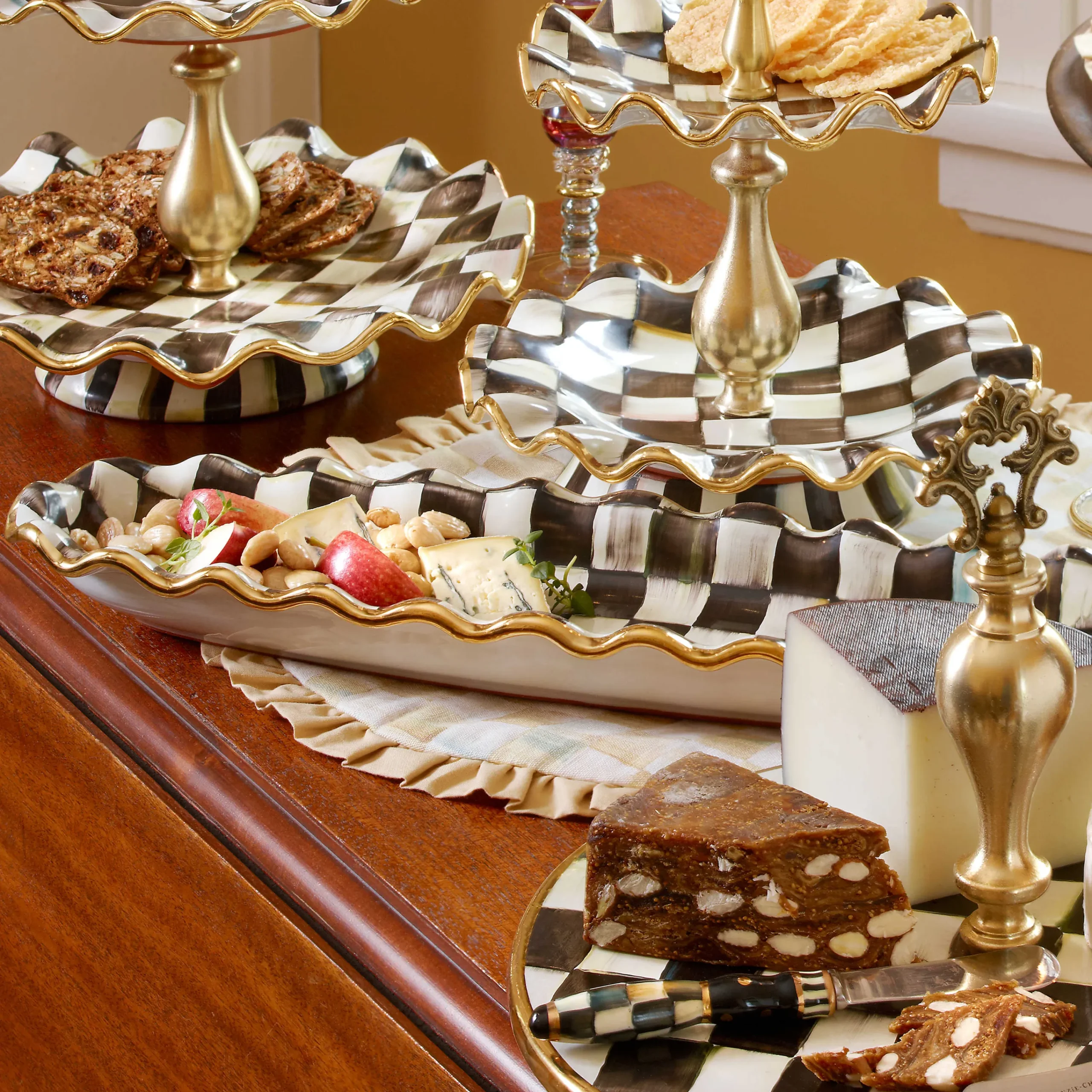 Courtly Check Hors D'Oeuvre Tray|MacKenzie-Childs Clearance