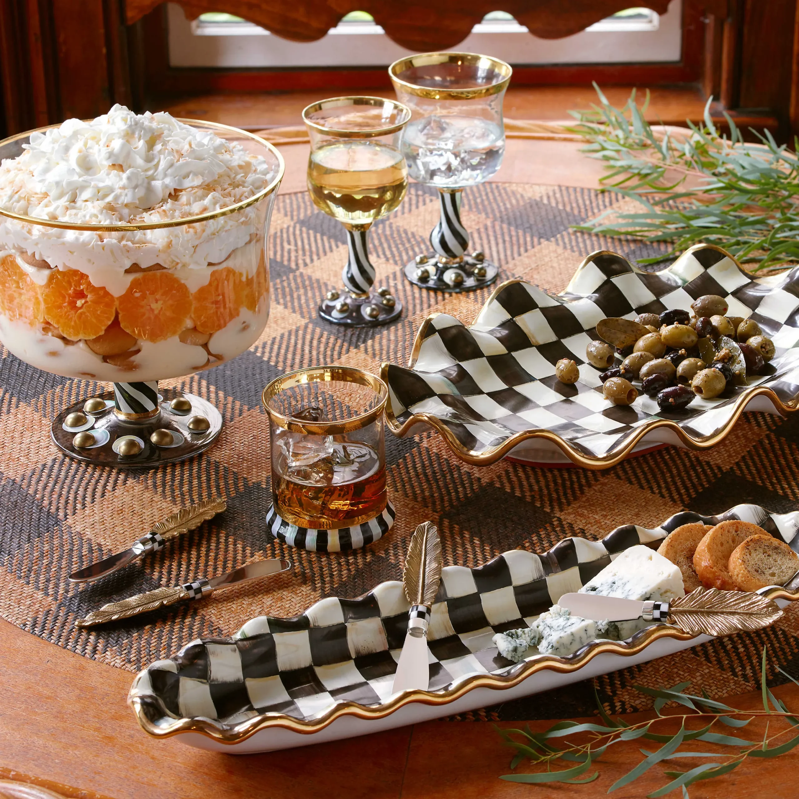 Courtly Check Hors D'Oeuvre Tray|MacKenzie-Childs Clearance