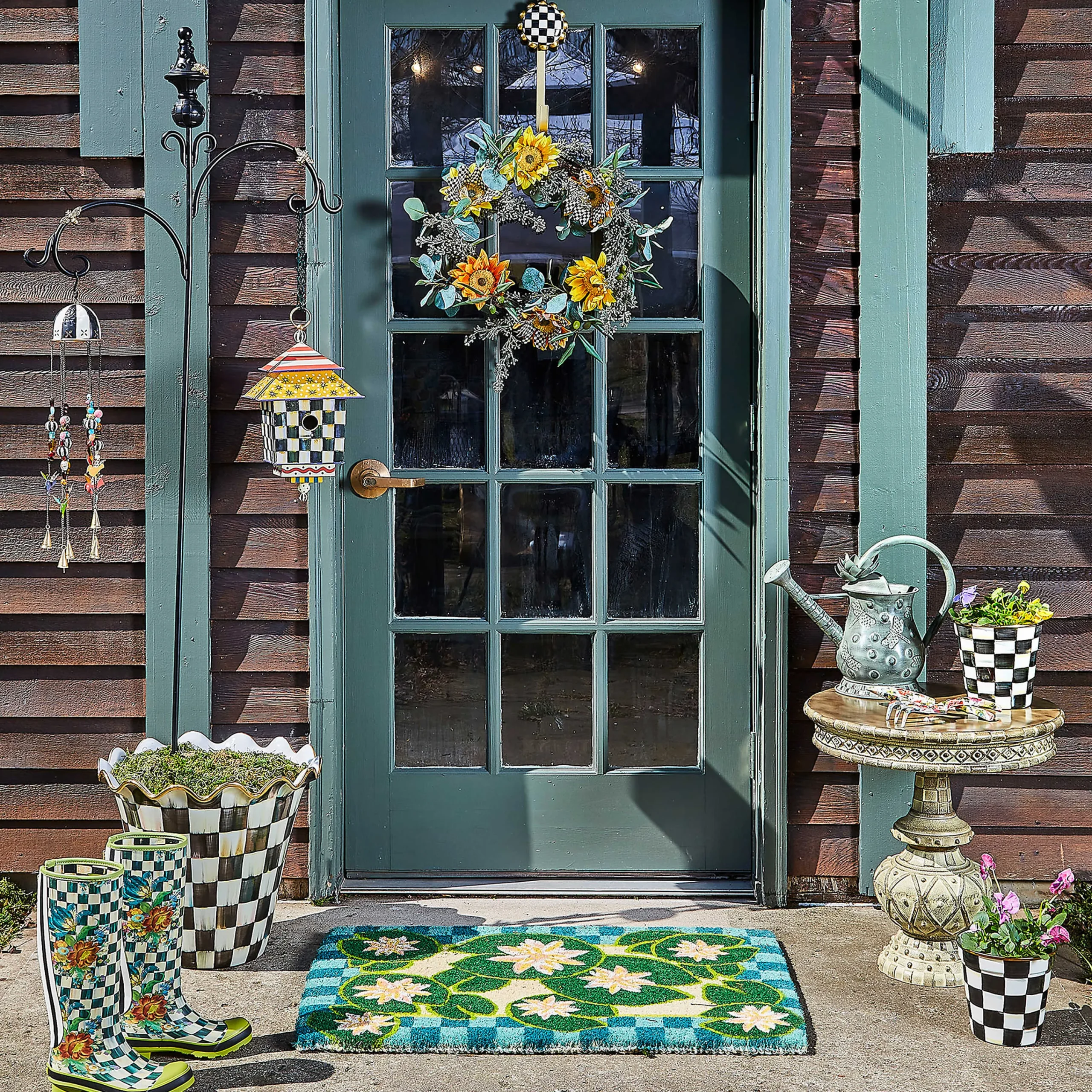 Courtly Check Jumbo Garden Pot|MacKenzie-Childs Outlet