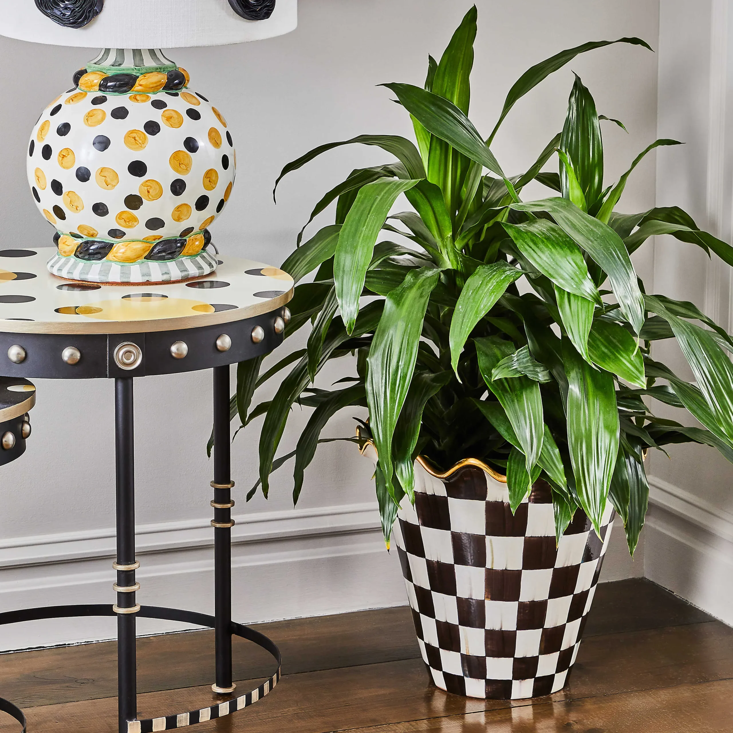 Courtly Check Jumbo Garden Pot|MacKenzie-Childs Outlet