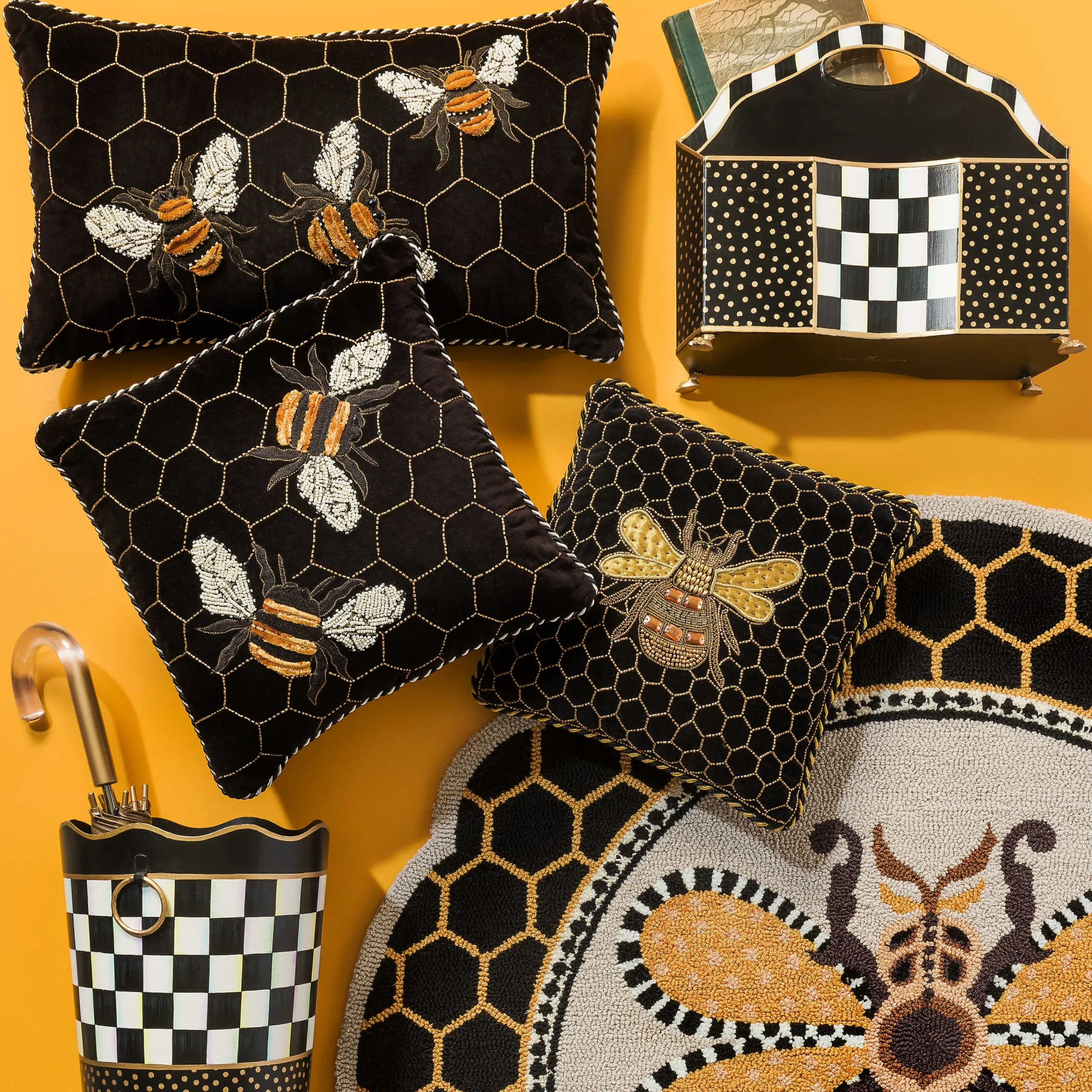 Courtly Check Magazine Holder|MacKenzie-Childs Online