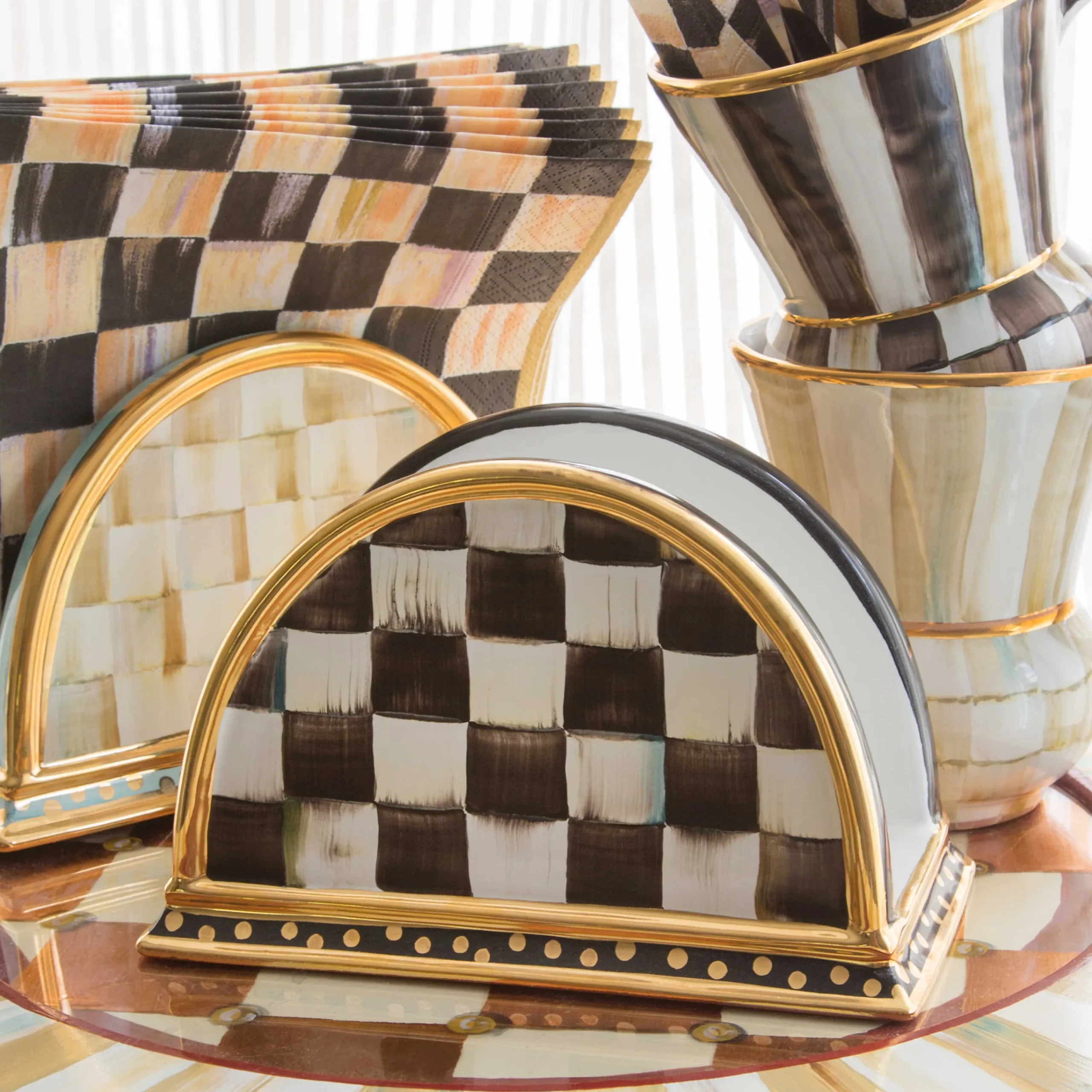 Courtly Check Napkin Holder|MacKenzie-Childs Clearance