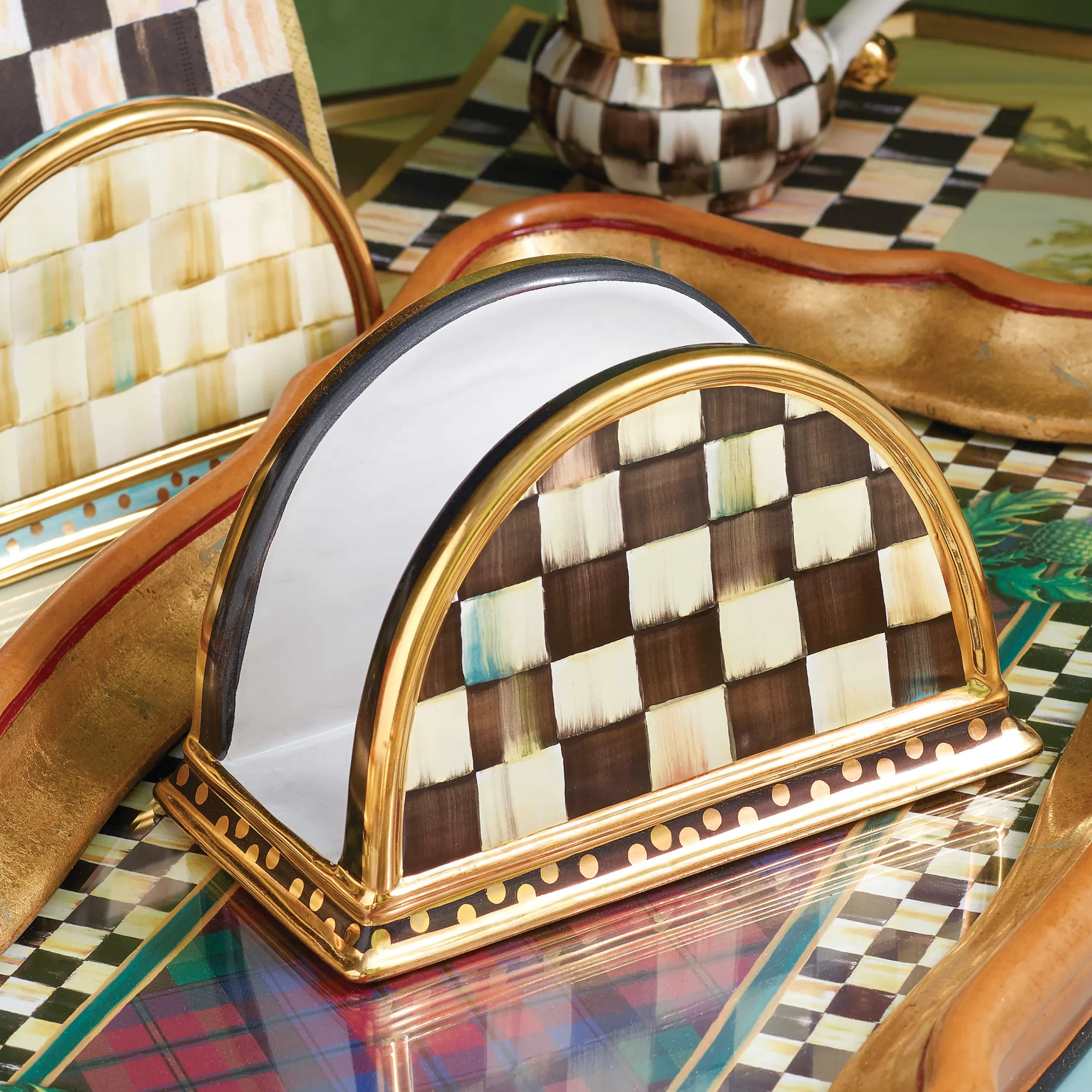 Courtly Check Napkin Holder|MacKenzie-Childs Clearance