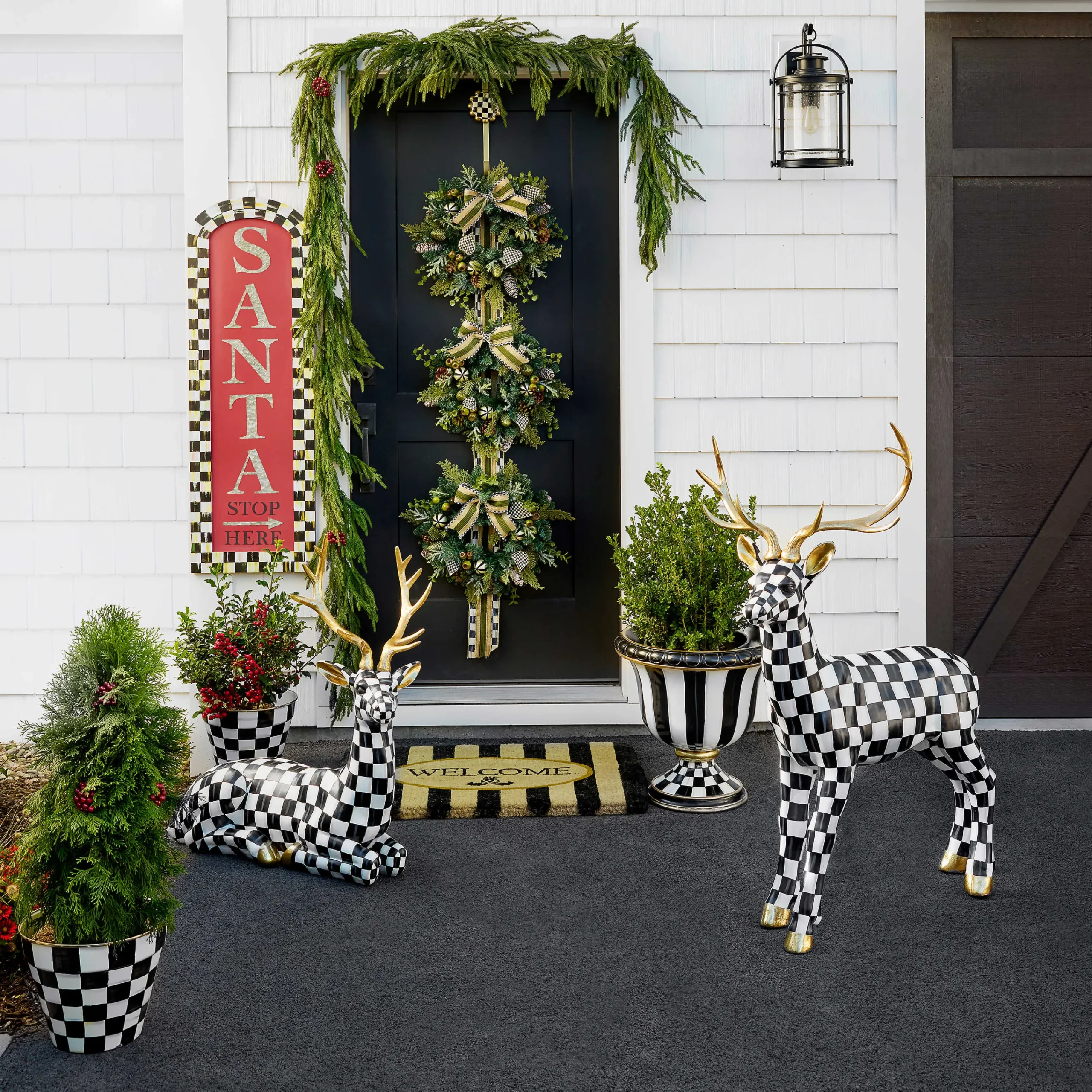 Courtly Check Outdoor Standing Deer|MacKenzie-Childs Online