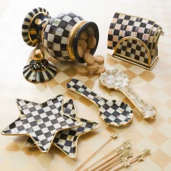 Courtly Check Paper Napkins - Luncheon - Gold|MacKenzie-Childs Outlet