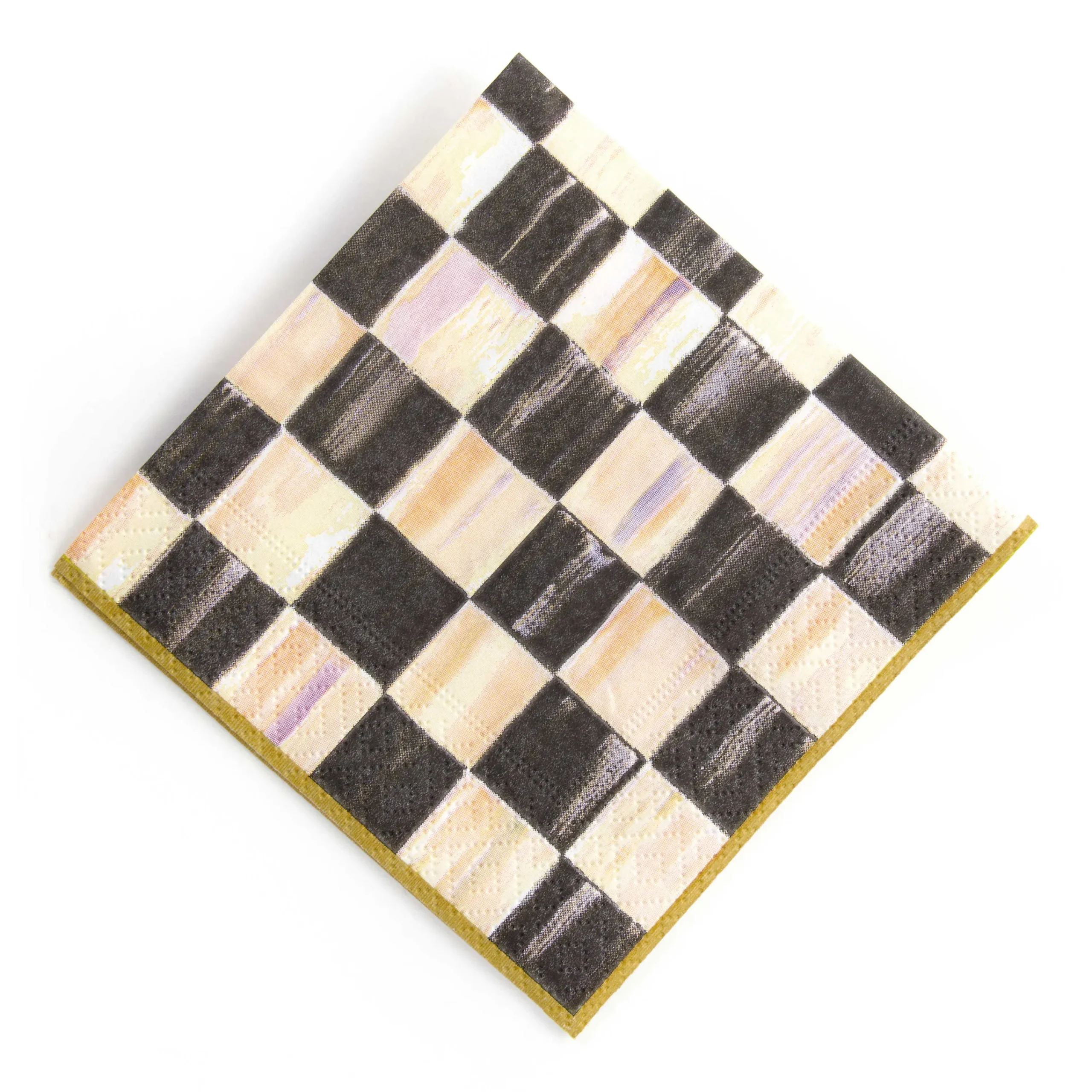 Courtly Check Paper Napkins - Cocktail - Gold|MacKenzie-Childs Sale