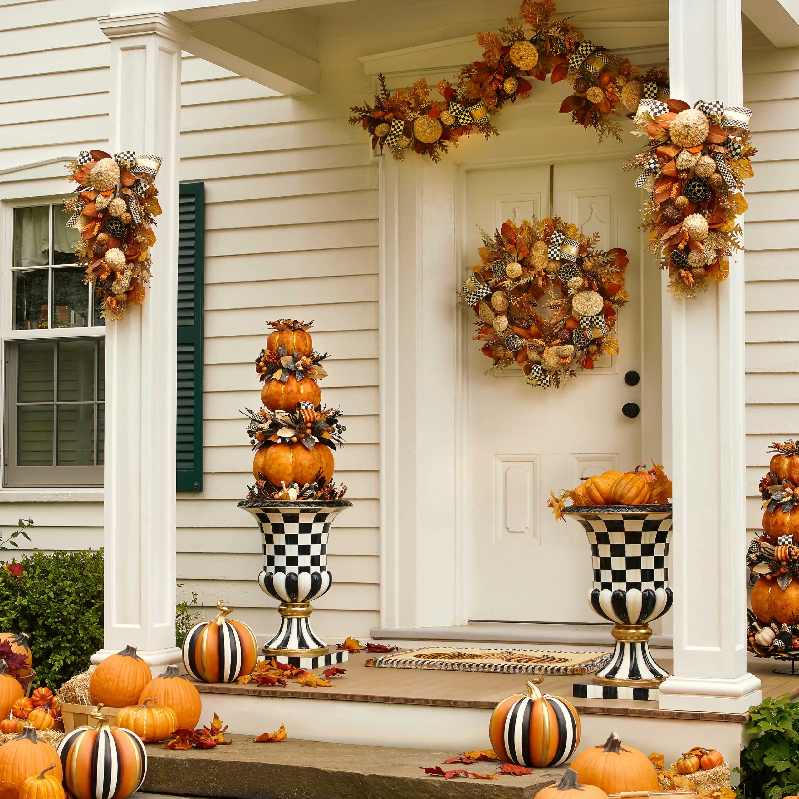 Courtly Check Pedestal Urn|MacKenzie-Childs Clearance