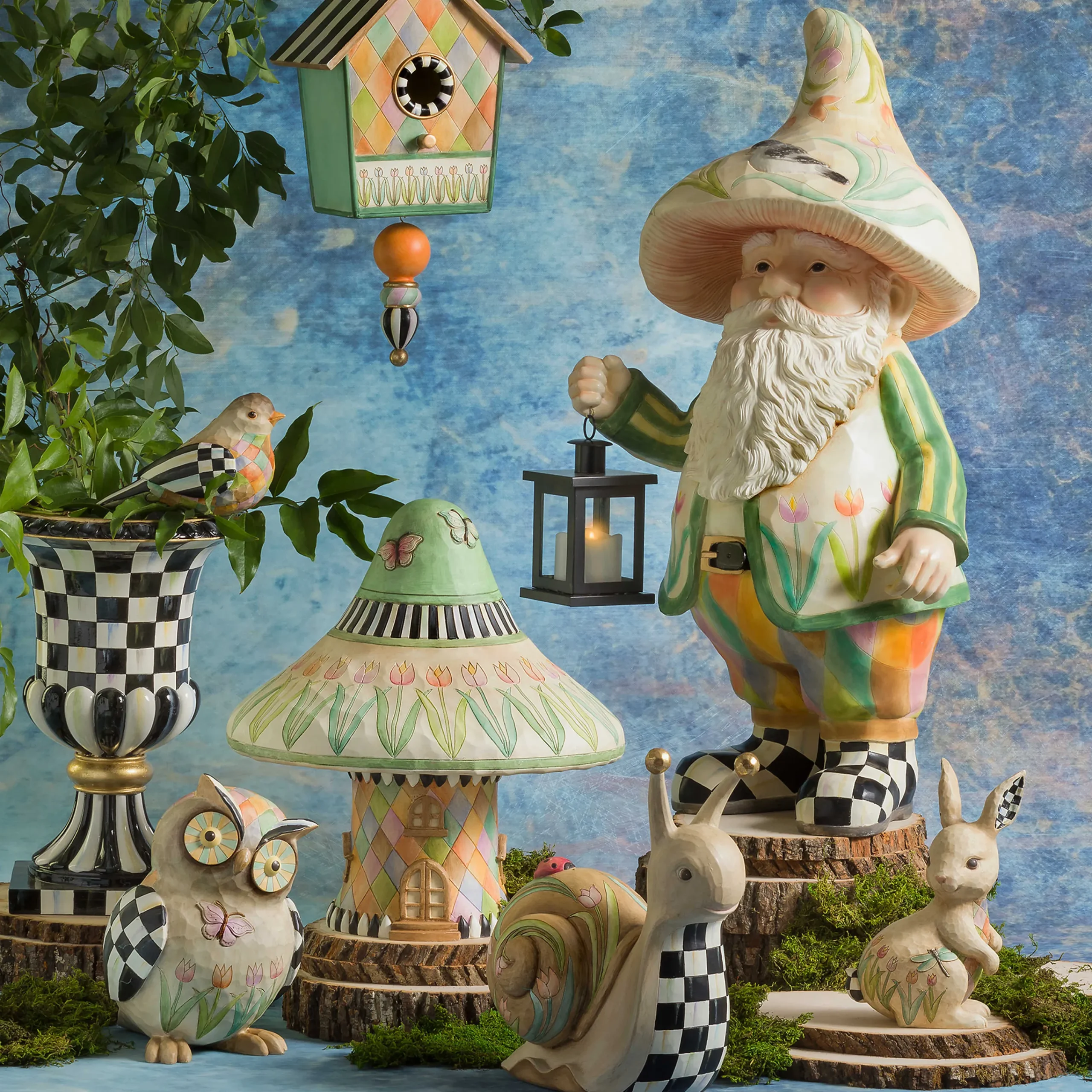Courtly Check Pedestal Urn|MacKenzie-Childs Clearance