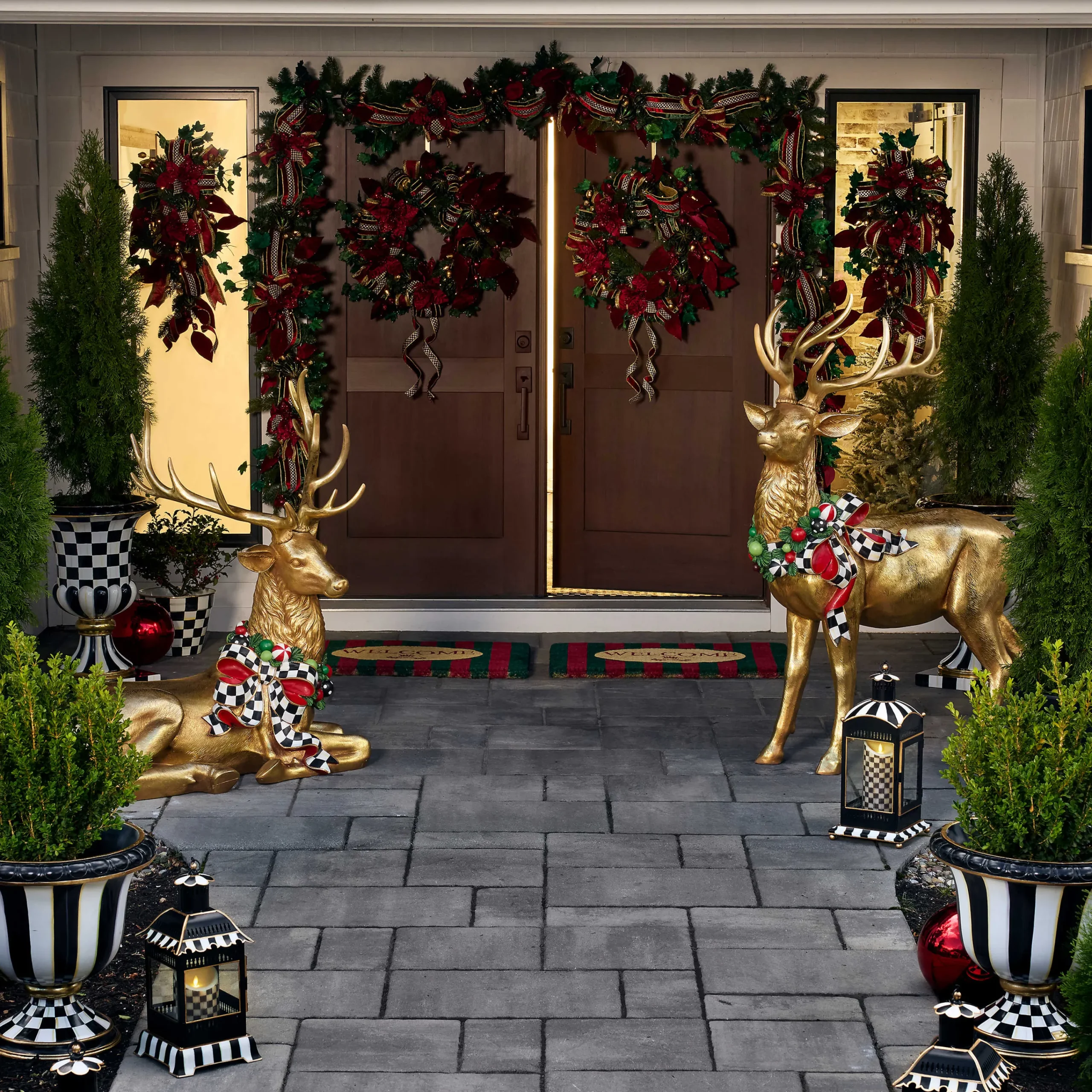 Courtly Check Pedestal Urn|MacKenzie-Childs Clearance