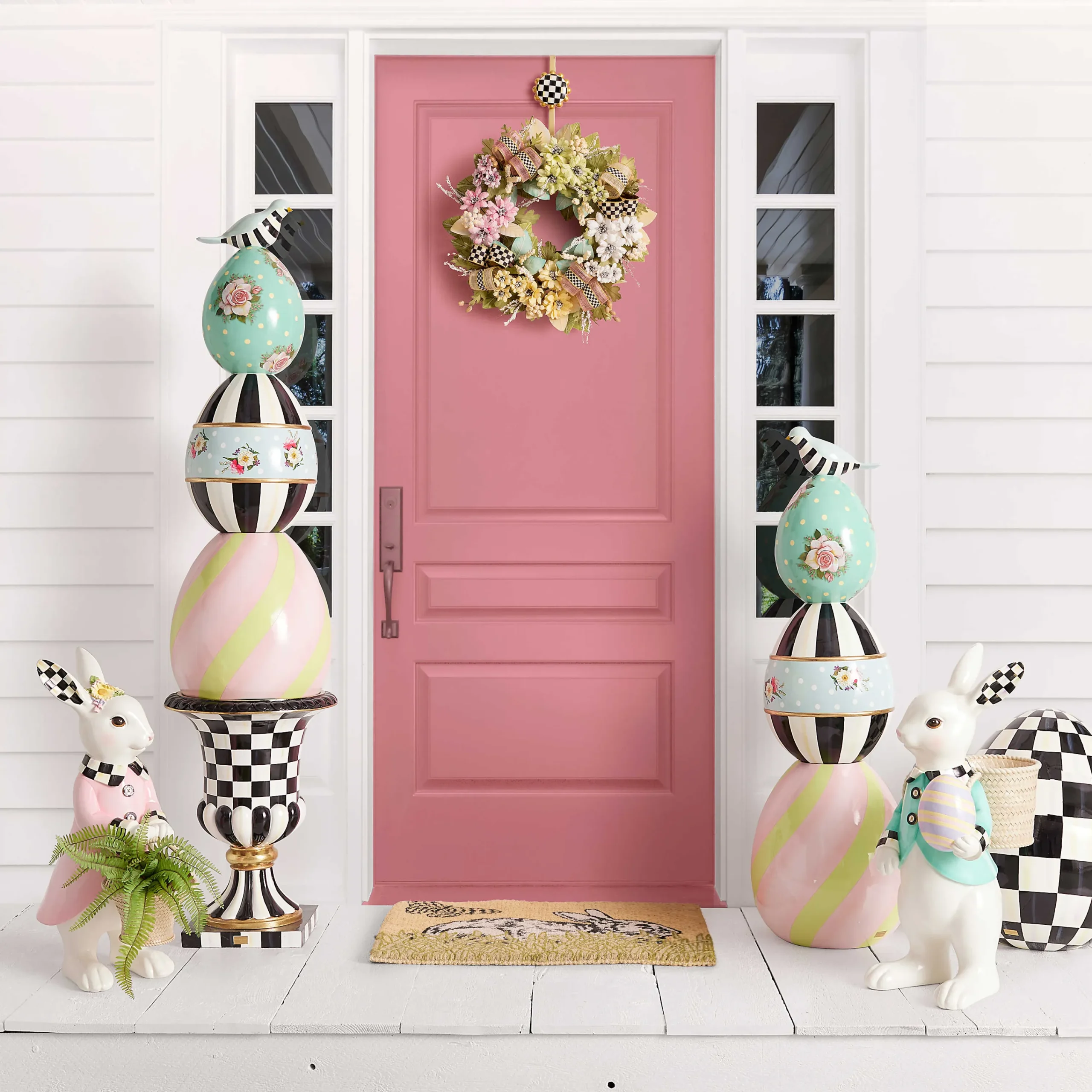Courtly Check Pedestal Urn|MacKenzie-Childs Clearance