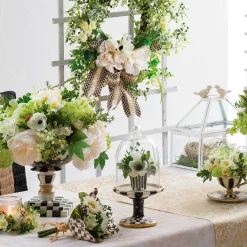 Courtly Check Pedestal With Cloche|MacKenzie-Childs Outlet
