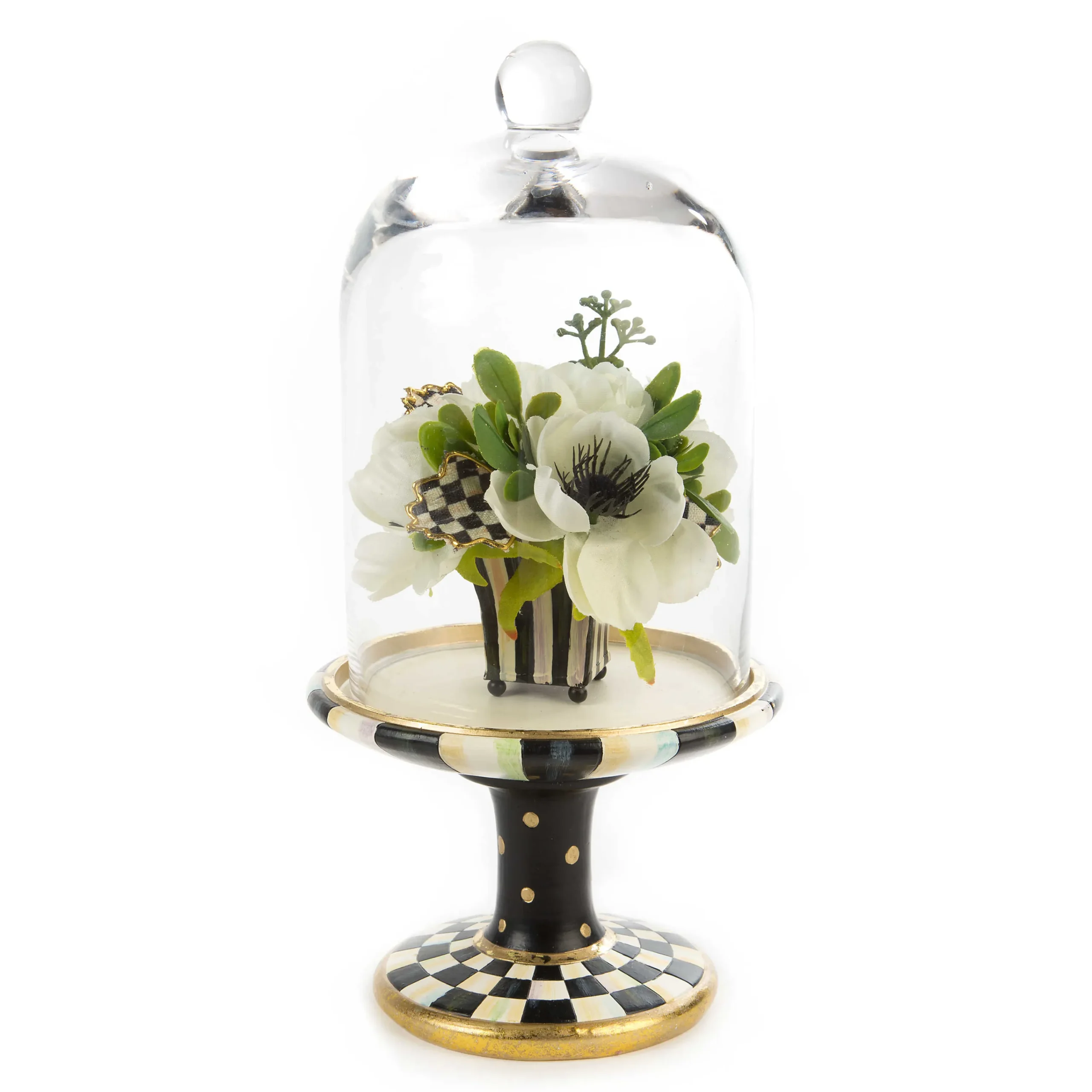 Courtly Check Pedestal With Cloche|MacKenzie-Childs Outlet