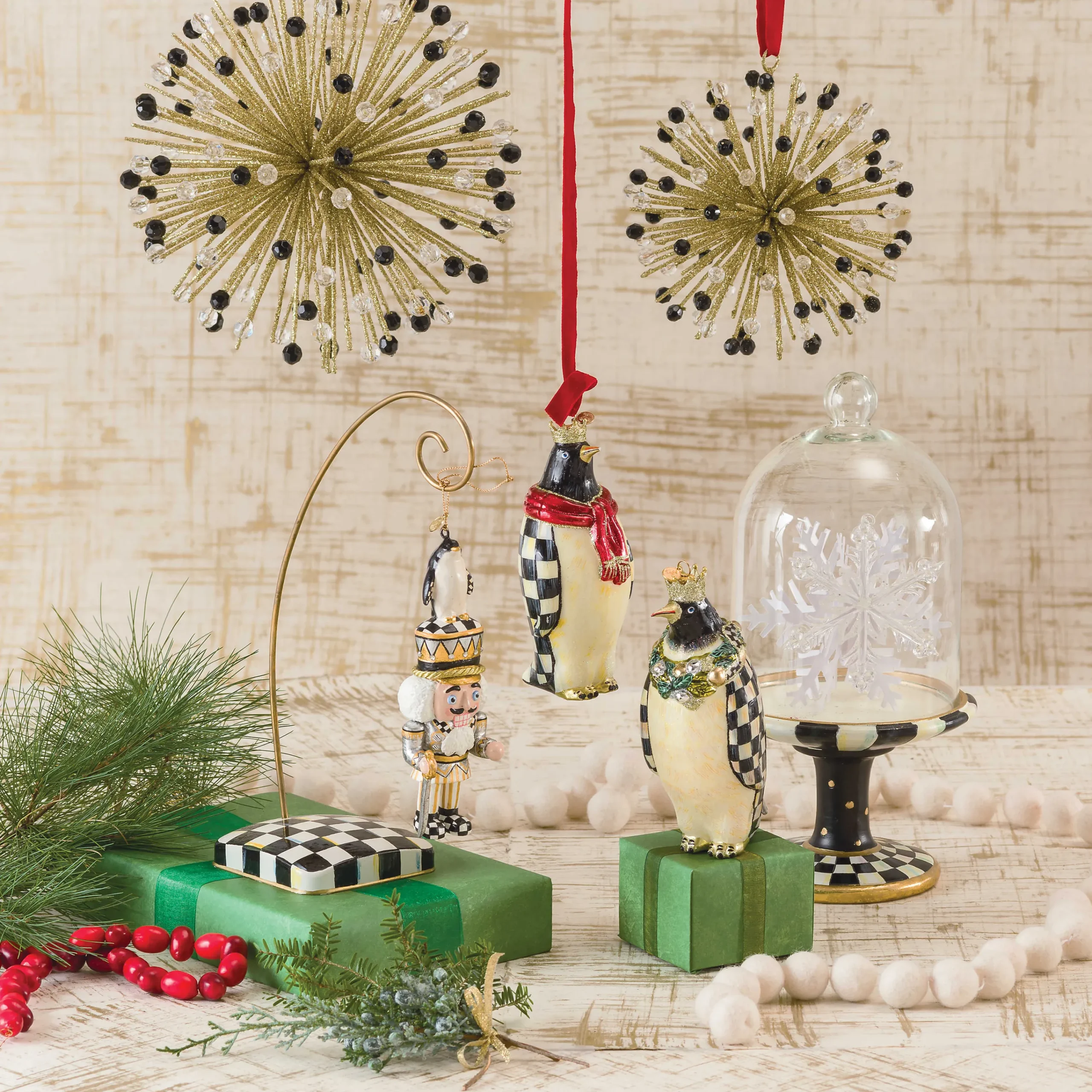 Courtly Check Pedestal With Cloche|MacKenzie-Childs Outlet