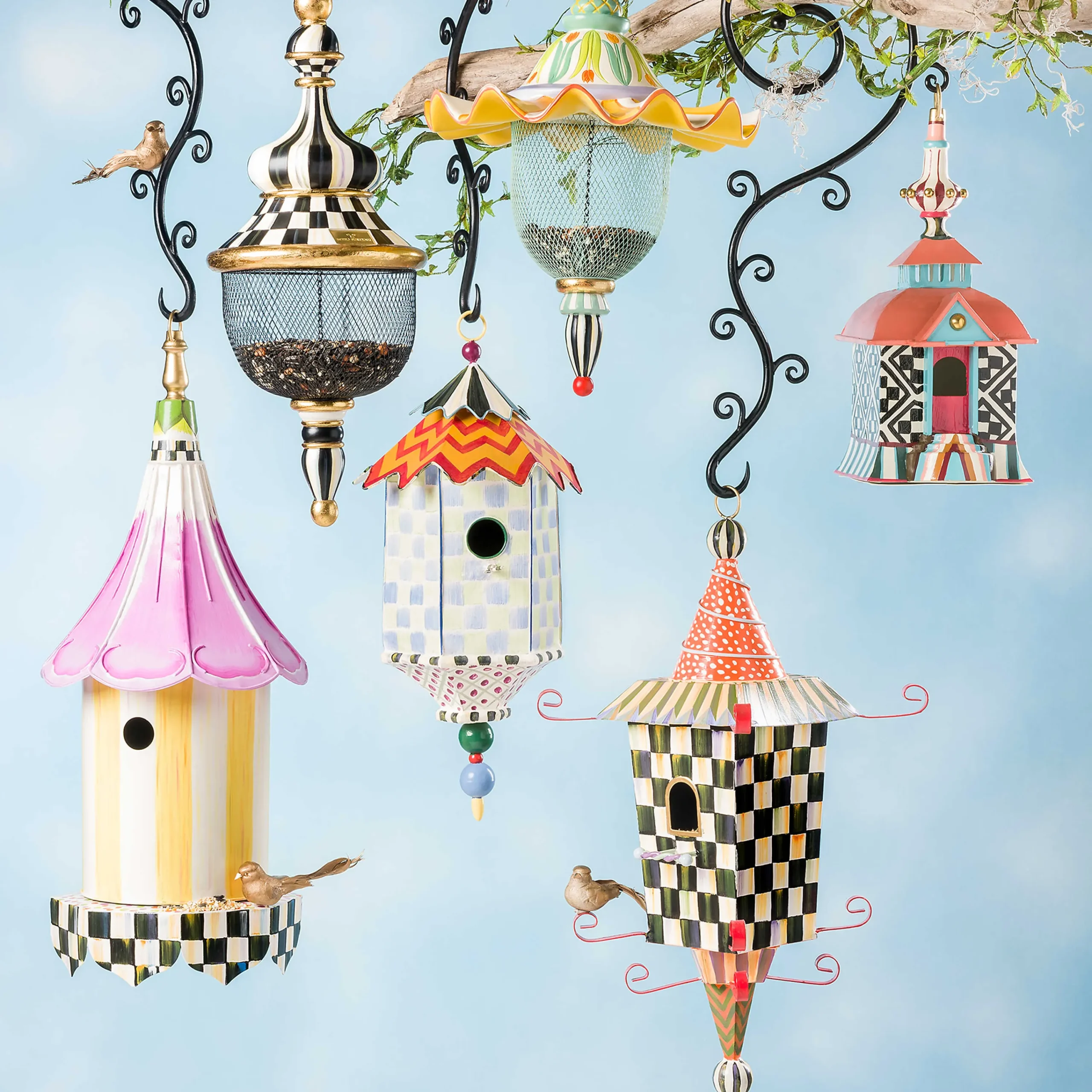 Courtly Check Pendant Bird Feeder|MacKenzie-Childs Online