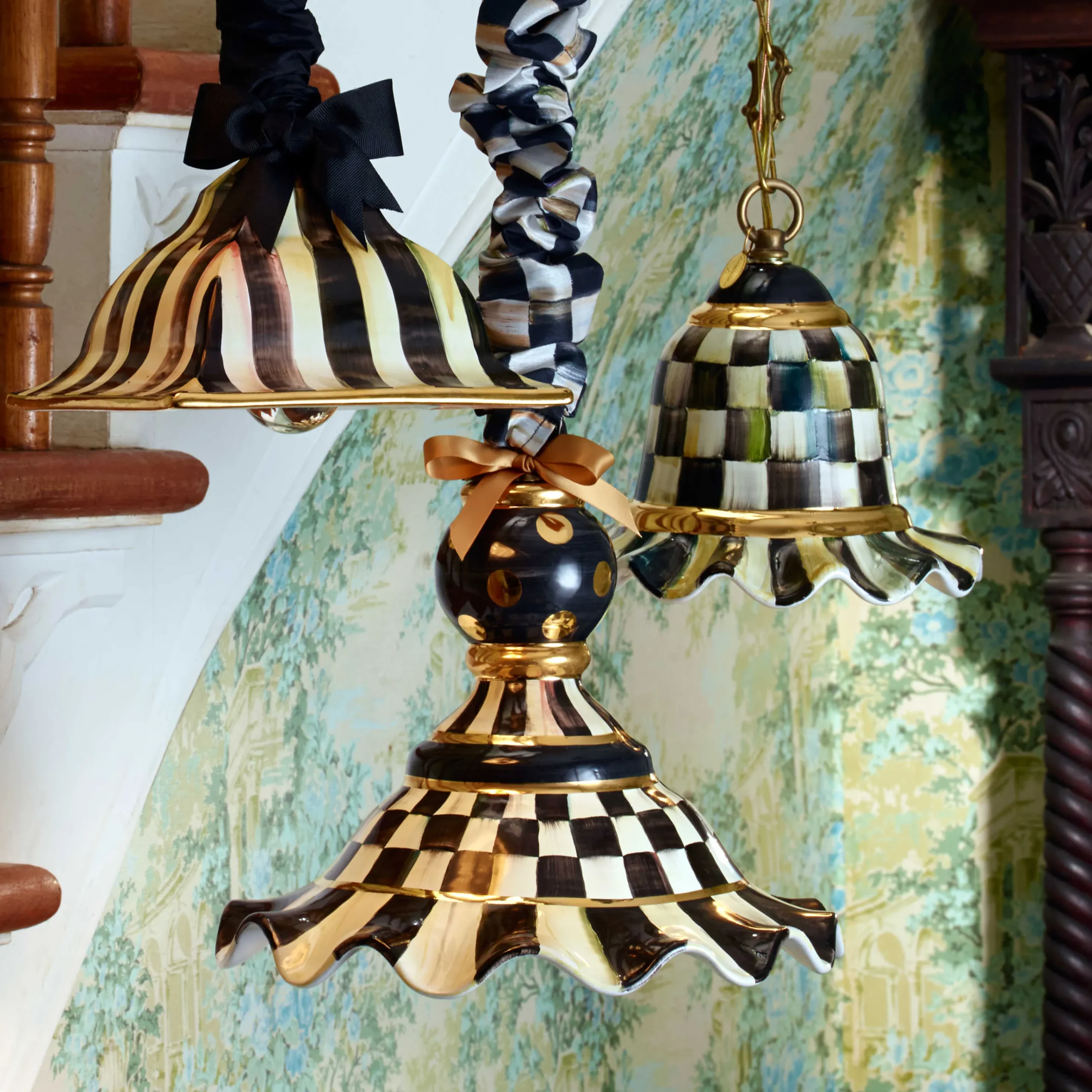 Courtly Check Pendant Lamp - Small|MacKenzie-Childs Sale