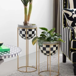 Courtly Check Plant Stand - Tall|MacKenzie-Childs Clearance