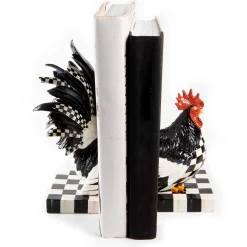 Courtly Check Rooster Book Ends|MacKenzie-Childs New