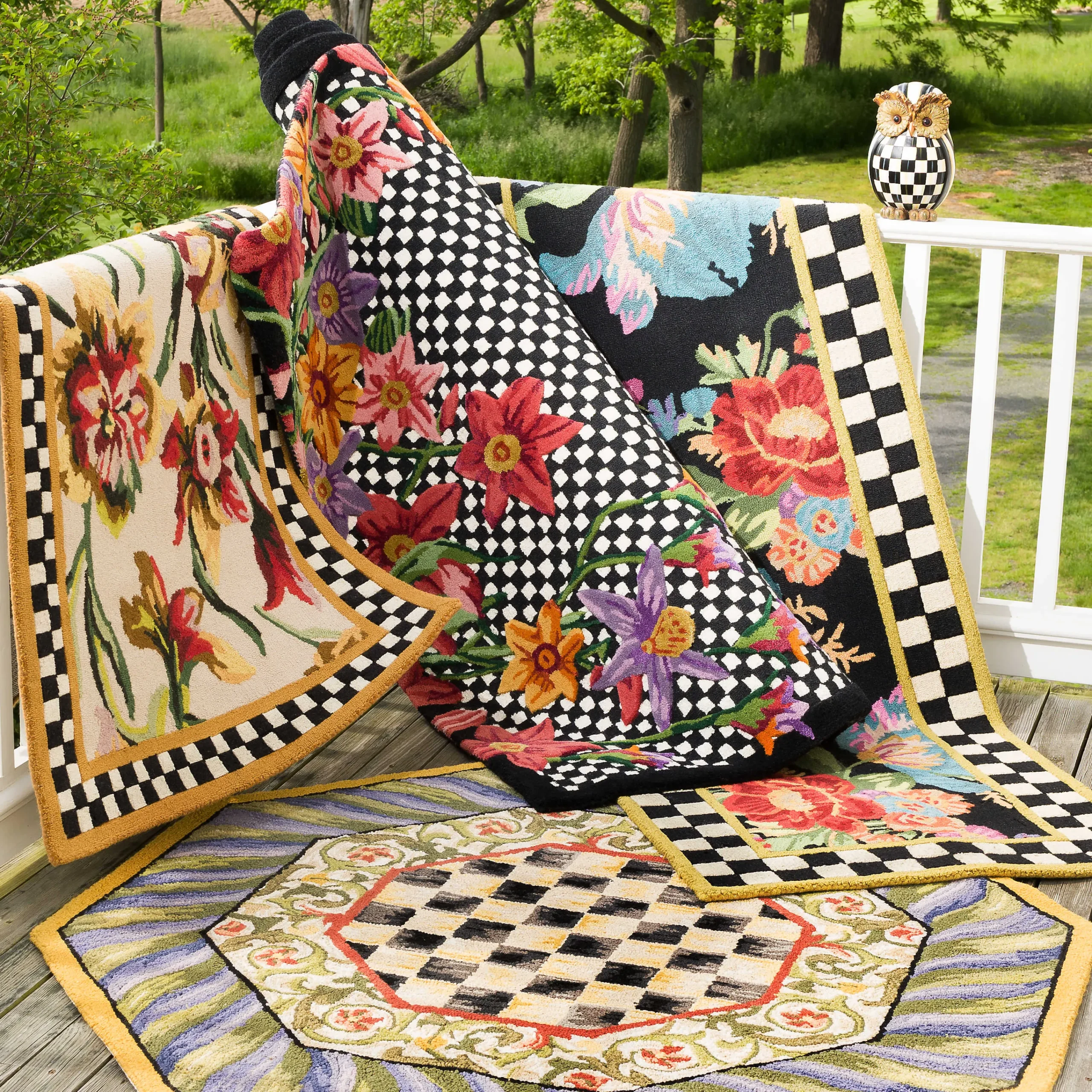 Courtly Check Rug - 5' Octagon - Purple & Green|MacKenzie-Childs Outlet